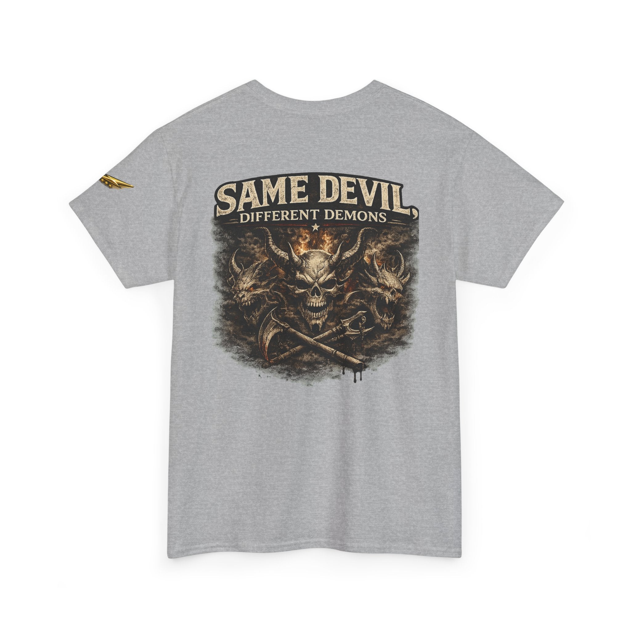 Same Devil Graphic Tee — "Same Devil Different Demons" Skull Back Print