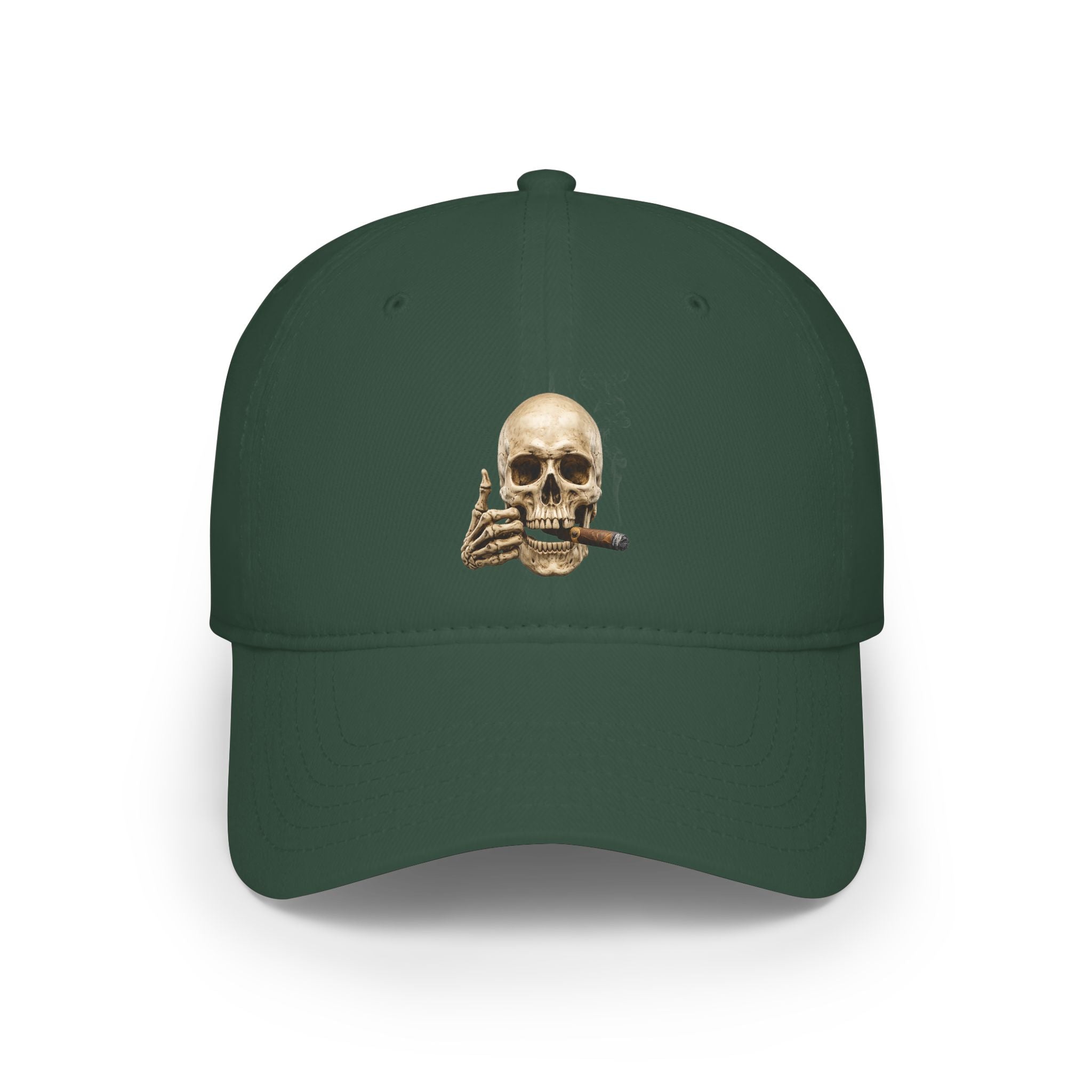 Cigar Smoking Skull, Low Profile Baseball Cap