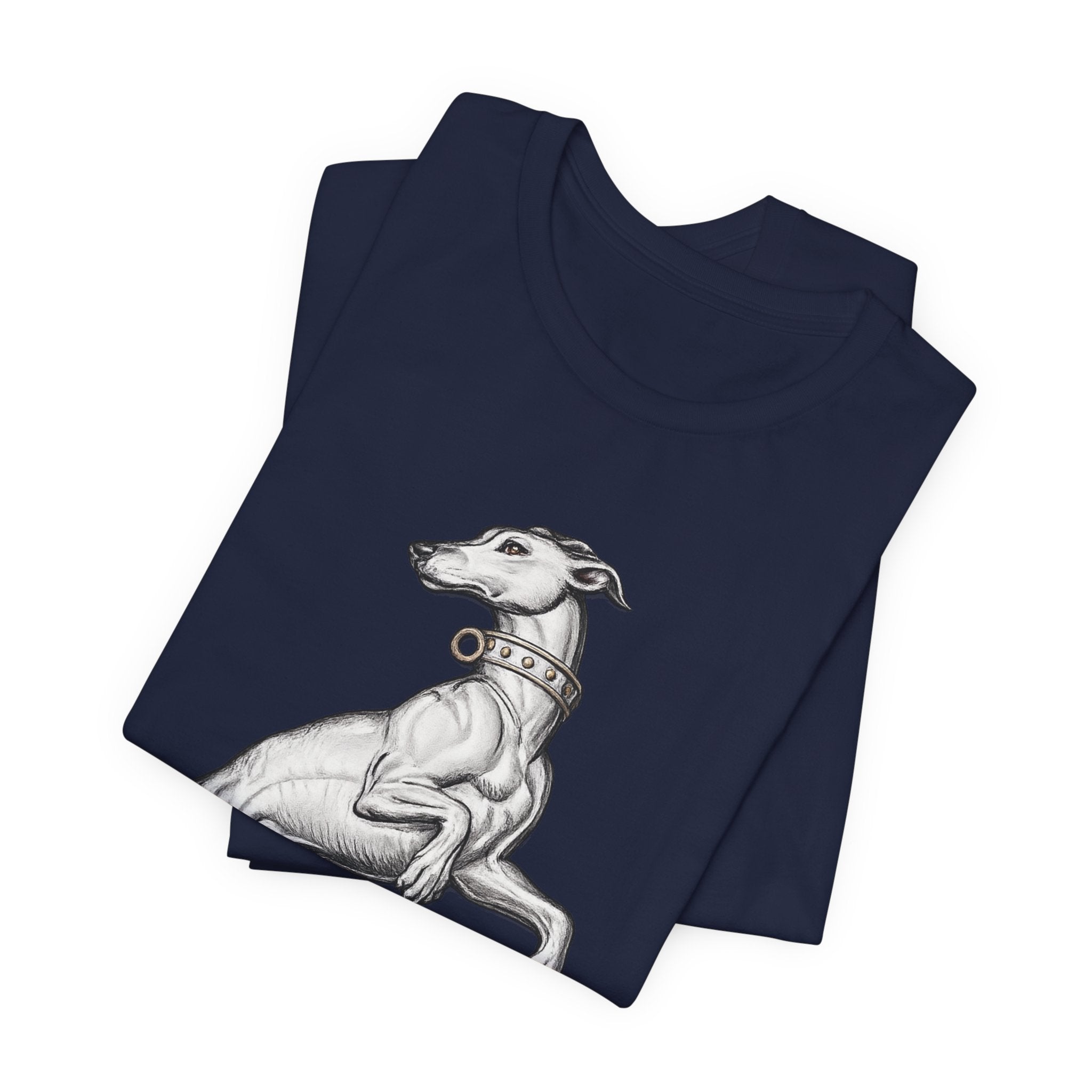 Greyhound Illustration T‑Shirt — Elegant Whippet Dog Art Tee