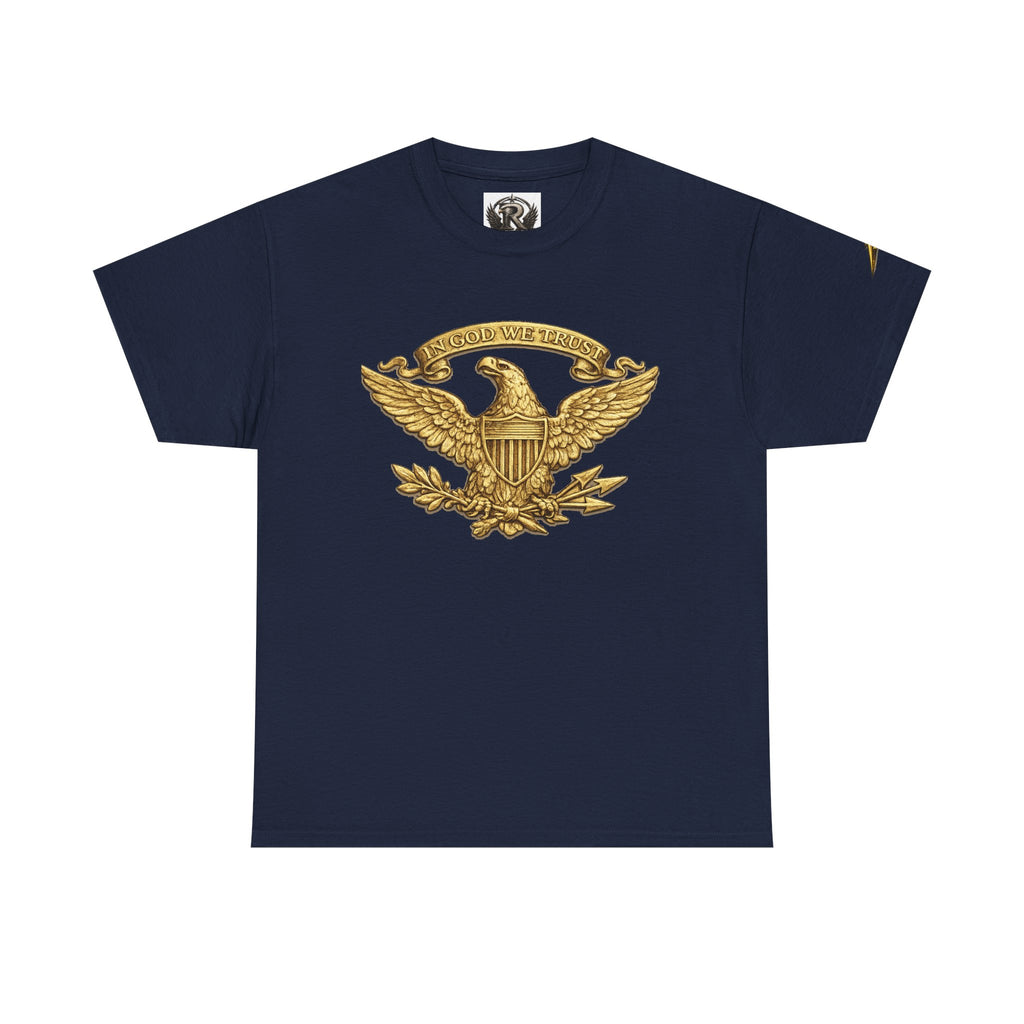 Eagle Crest T‑Shirt — Vintage Gold Eagle Emblem Patriotic Tee