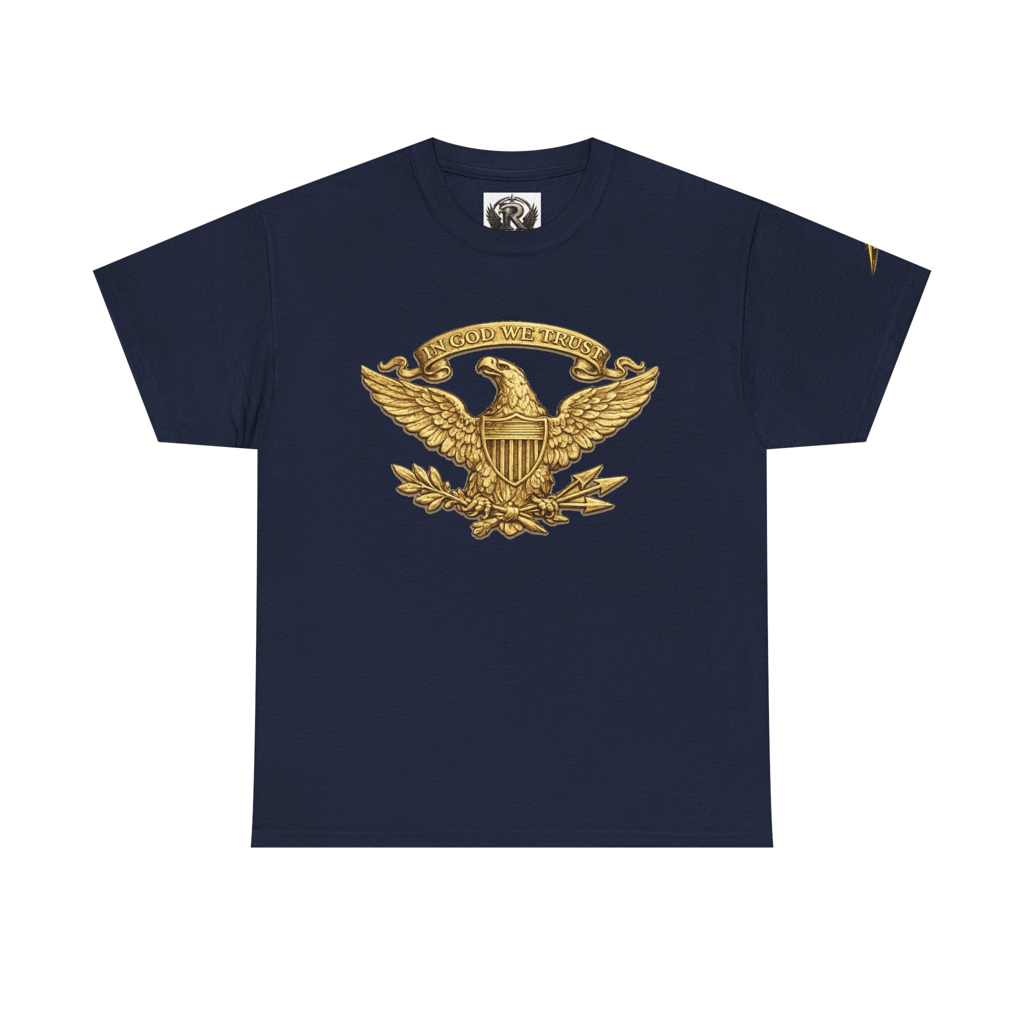 Eagle Crest T‑Shirt — Vintage Gold Eagle Emblem Patriotic Tee