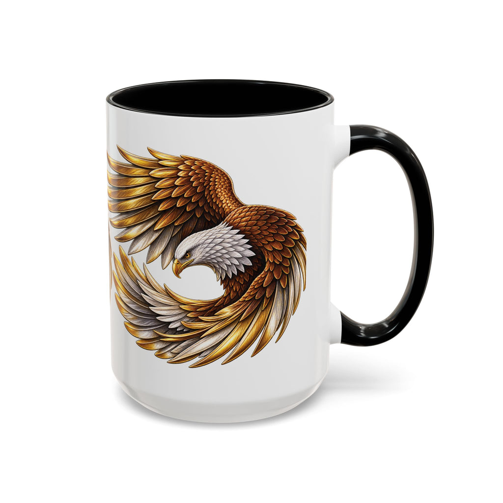 Golden Eagle Coffee Mug — Accent Ceramic Mug with Majestic Eagle Design