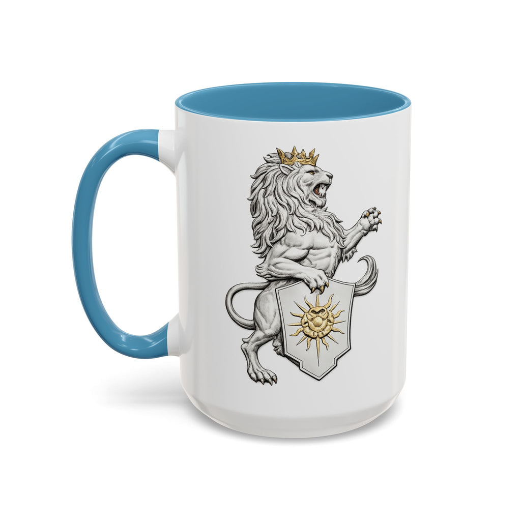 Royal Lion Crest Coffee Mug — Heraldic Crowned Lion Design (11/15oz)