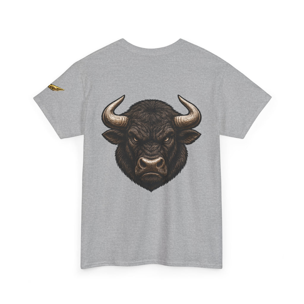 Bull Head Graphic Tee — Fierce Bison Illustration T-Shirt