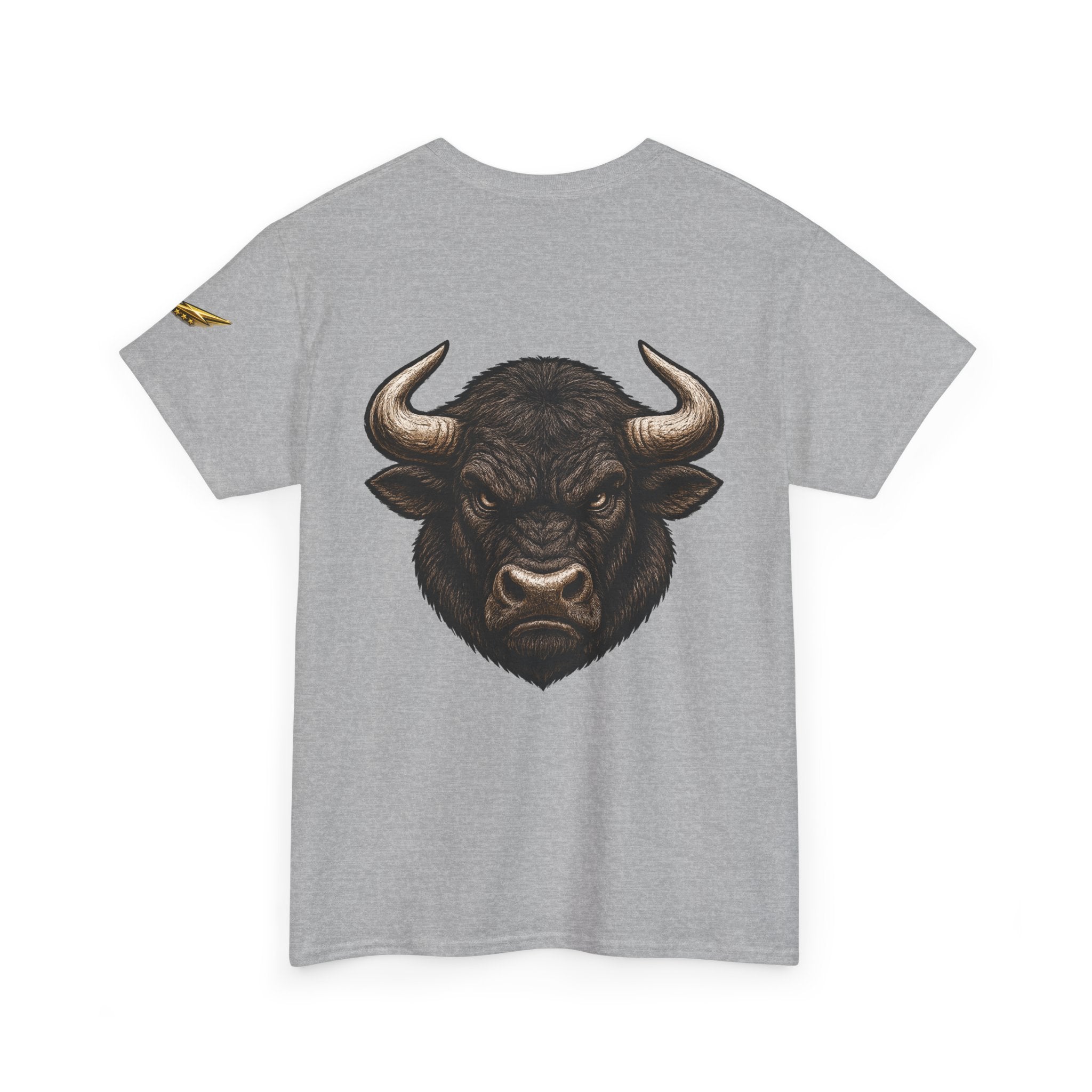 Bull Head Graphic Tee — Fierce Bison Illustration T-Shirt