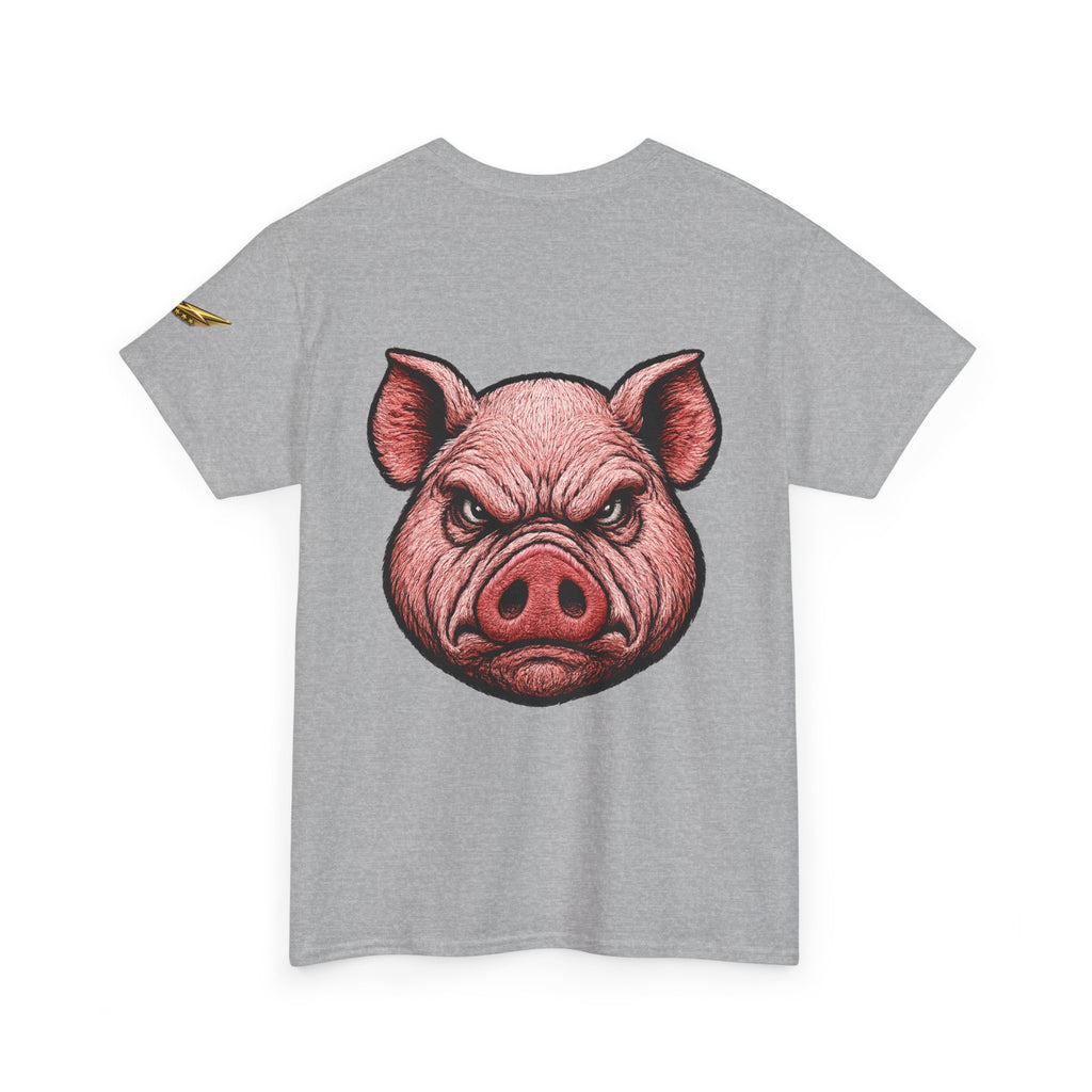 Angry Pig Graphic Tee — Bold Back Print Casual Shirt