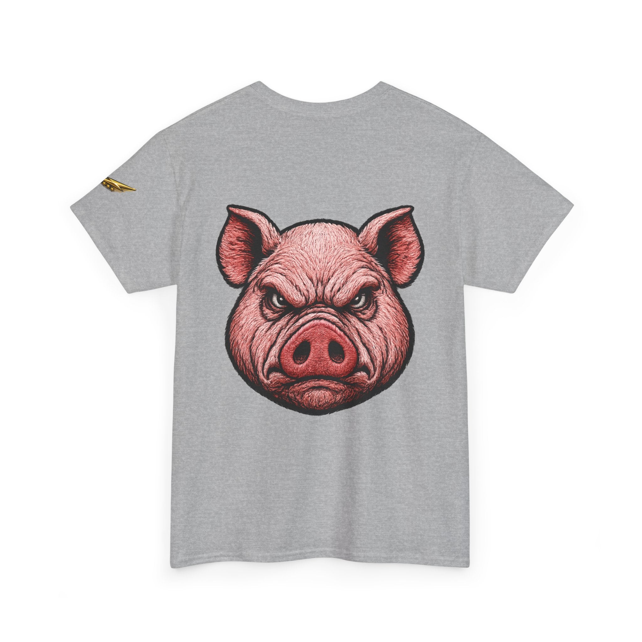 Angry Pig Graphic Tee — Bold Back Print Casual Shirt