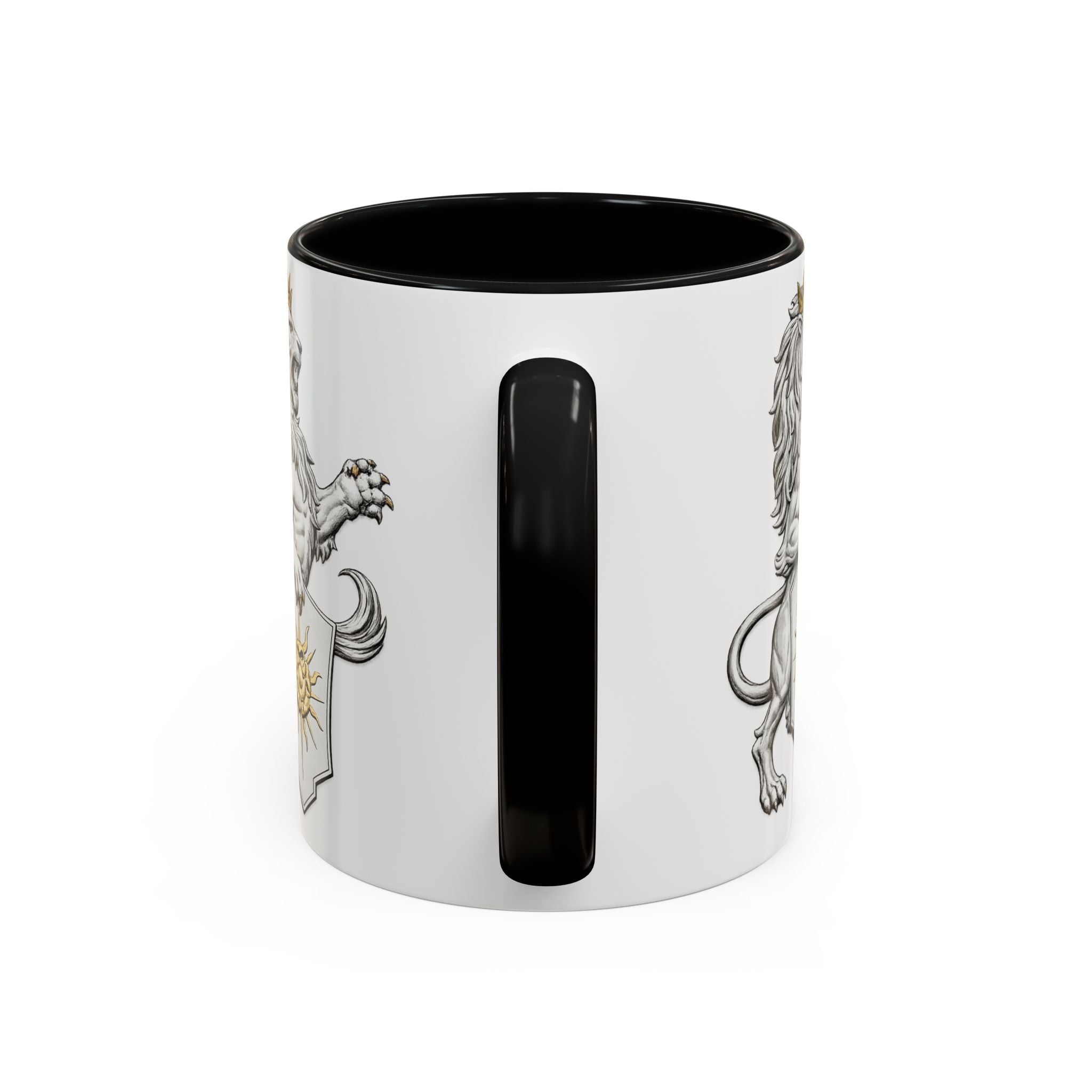 Royal Lion Crest Coffee Mug — Heraldic Crowned Lion Design (11/15oz)