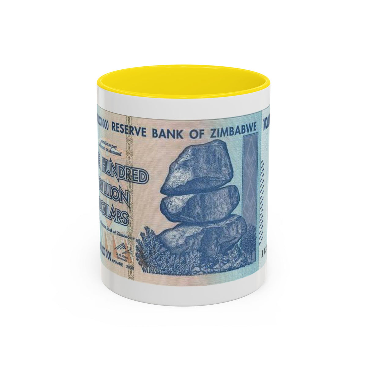 Zimbabwe Trillion Dollar Note Coffee Mug — Vintage Currency Accent Mug (11/15oz)