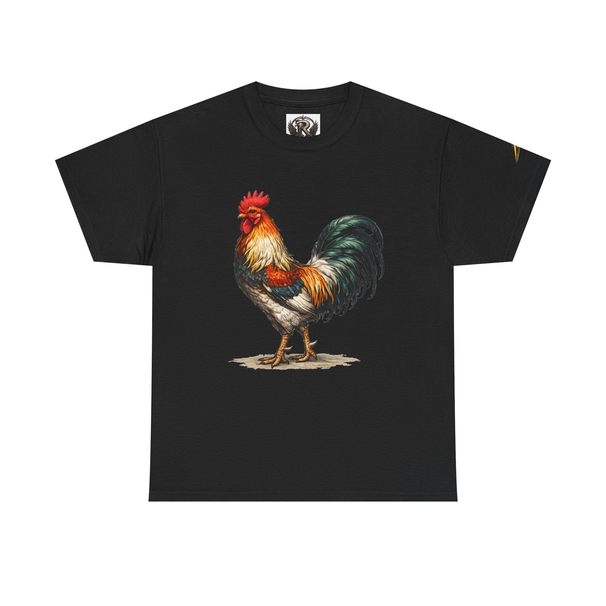 Rooster Illustration T‑Shirt — Vintage Farmyard Rooster Graphic Tee
