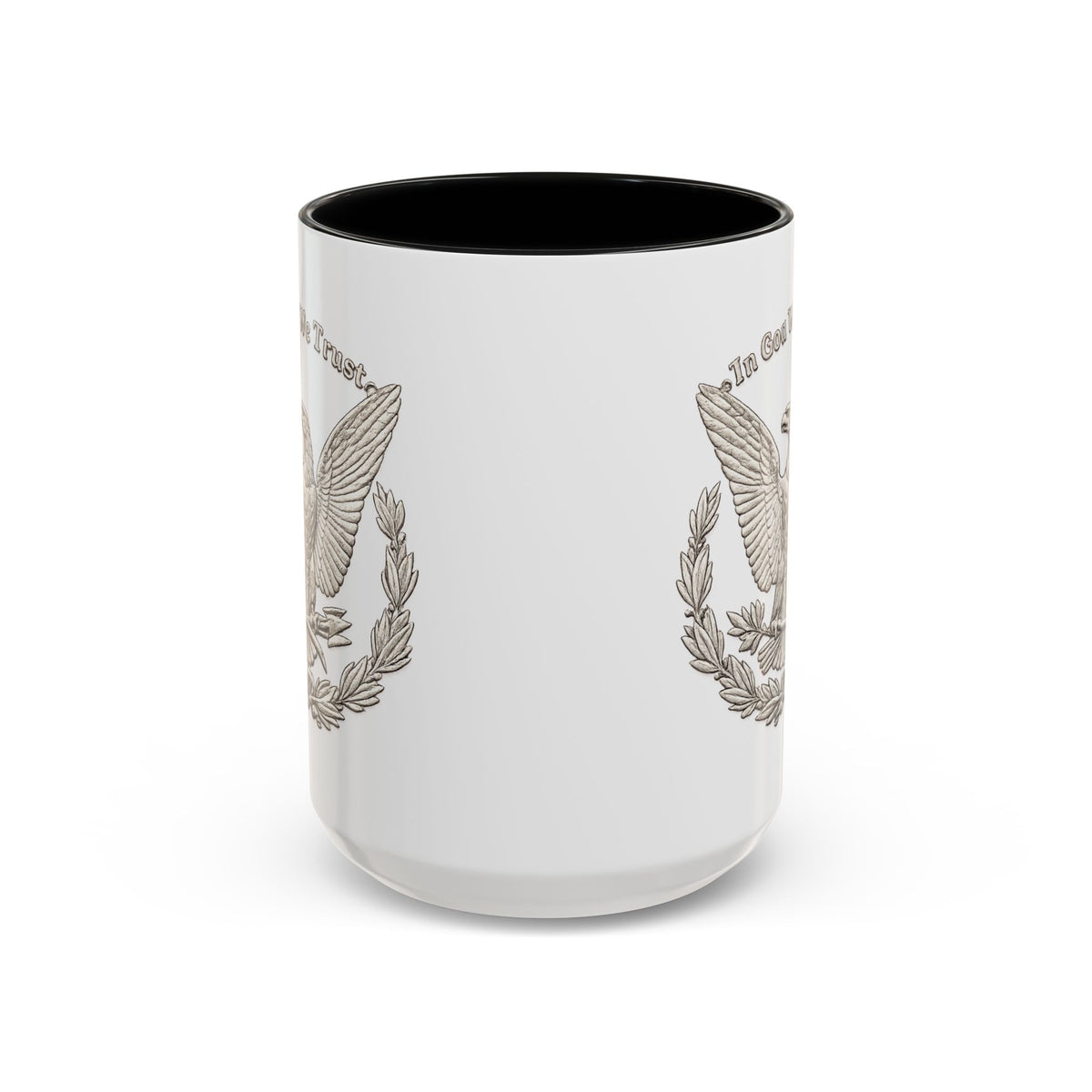Eagle Emblem Coffee Mug — "In God We Trust" Accent Ceramic Mug (11/15oz)