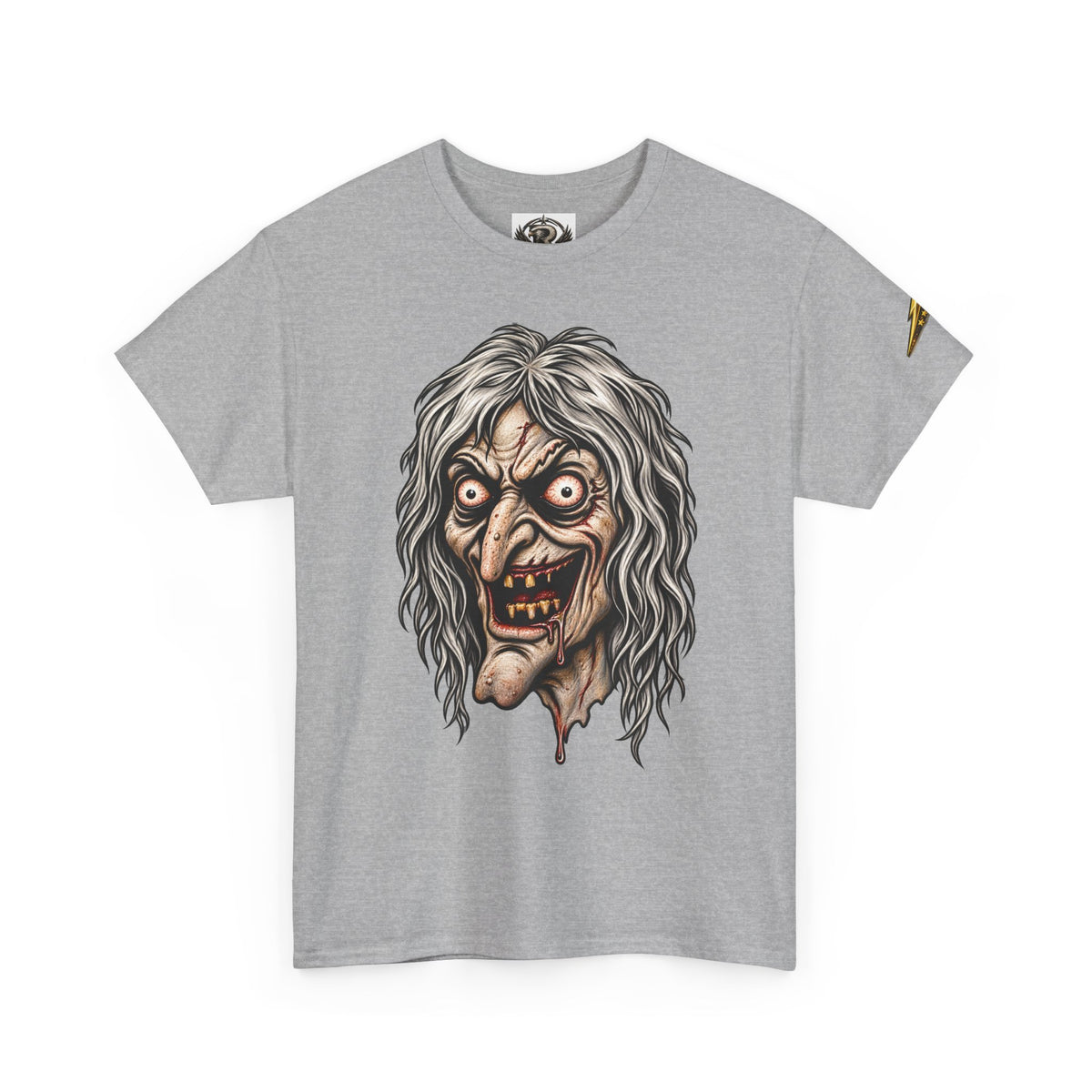 Horror Witch Face T‑Shirt — Creepy Vintage Monster Graphic Tee