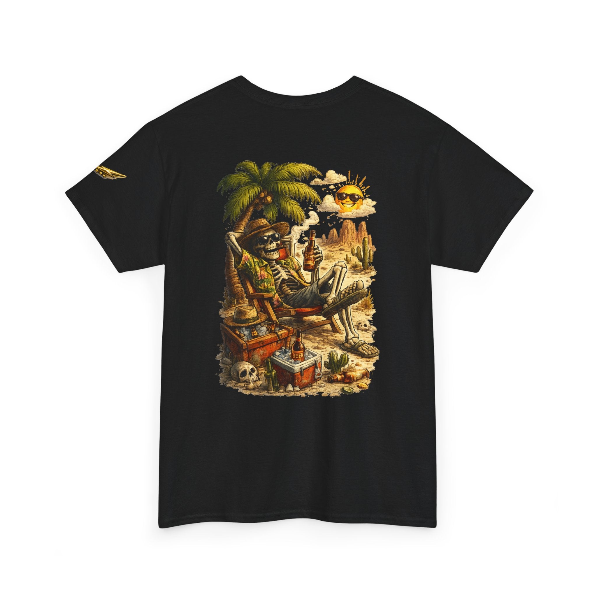 T-Shirt — Vintage Camping Surf Skull Graphic Tee