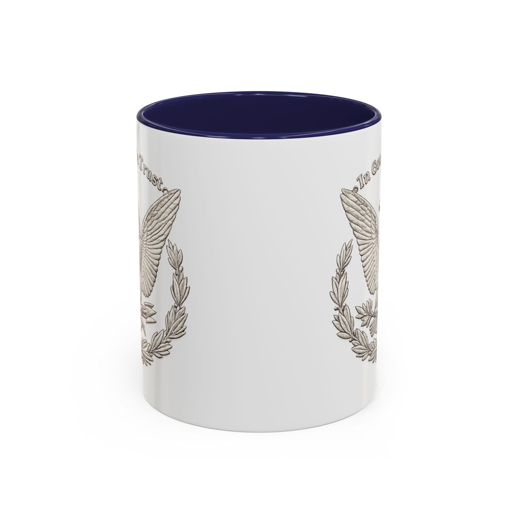 Eagle Emblem Coffee Mug — "In God We Trust" Accent Ceramic Mug (11/15oz)
