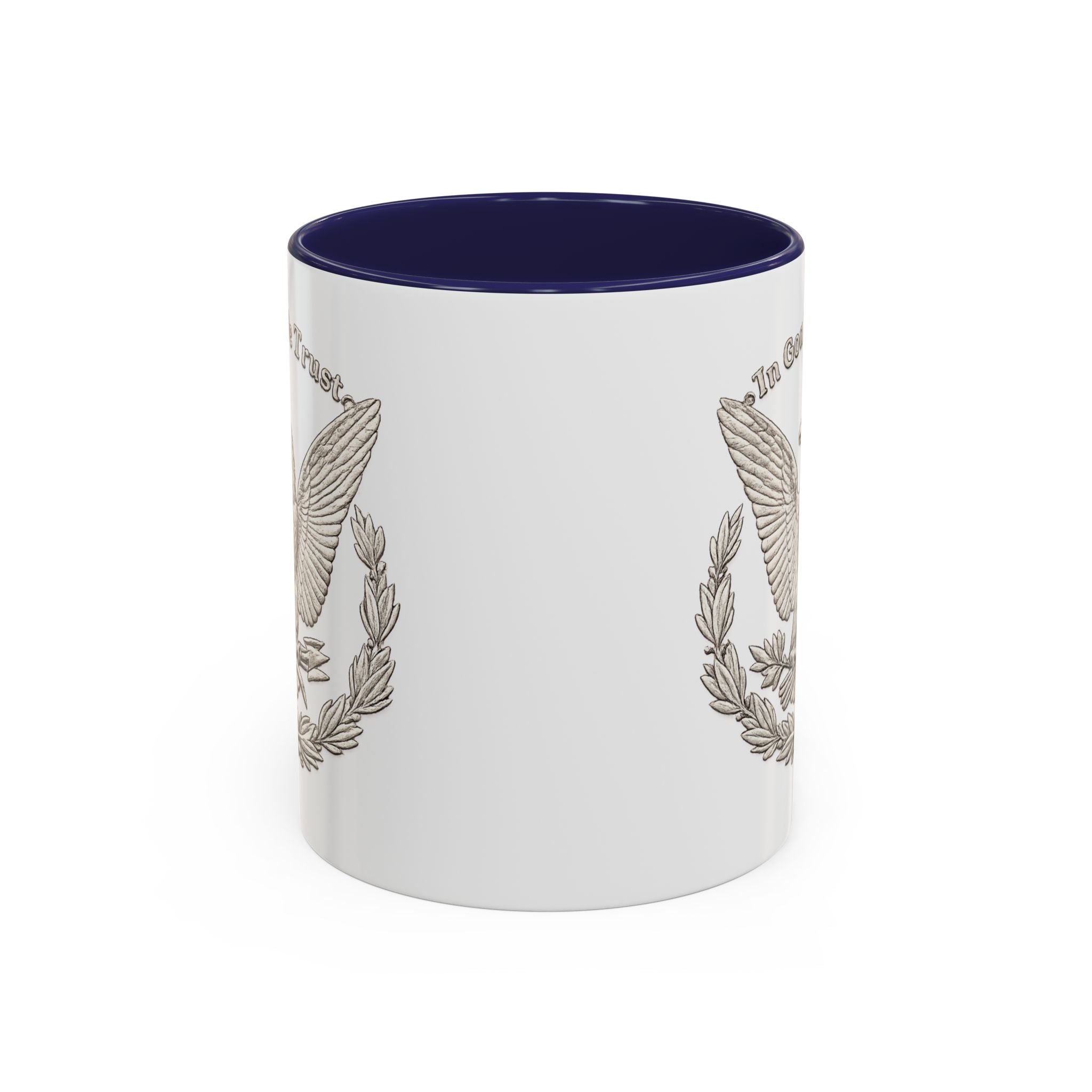 Eagle Emblem Coffee Mug — "In God We Trust" Accent Ceramic Mug (11/15oz)