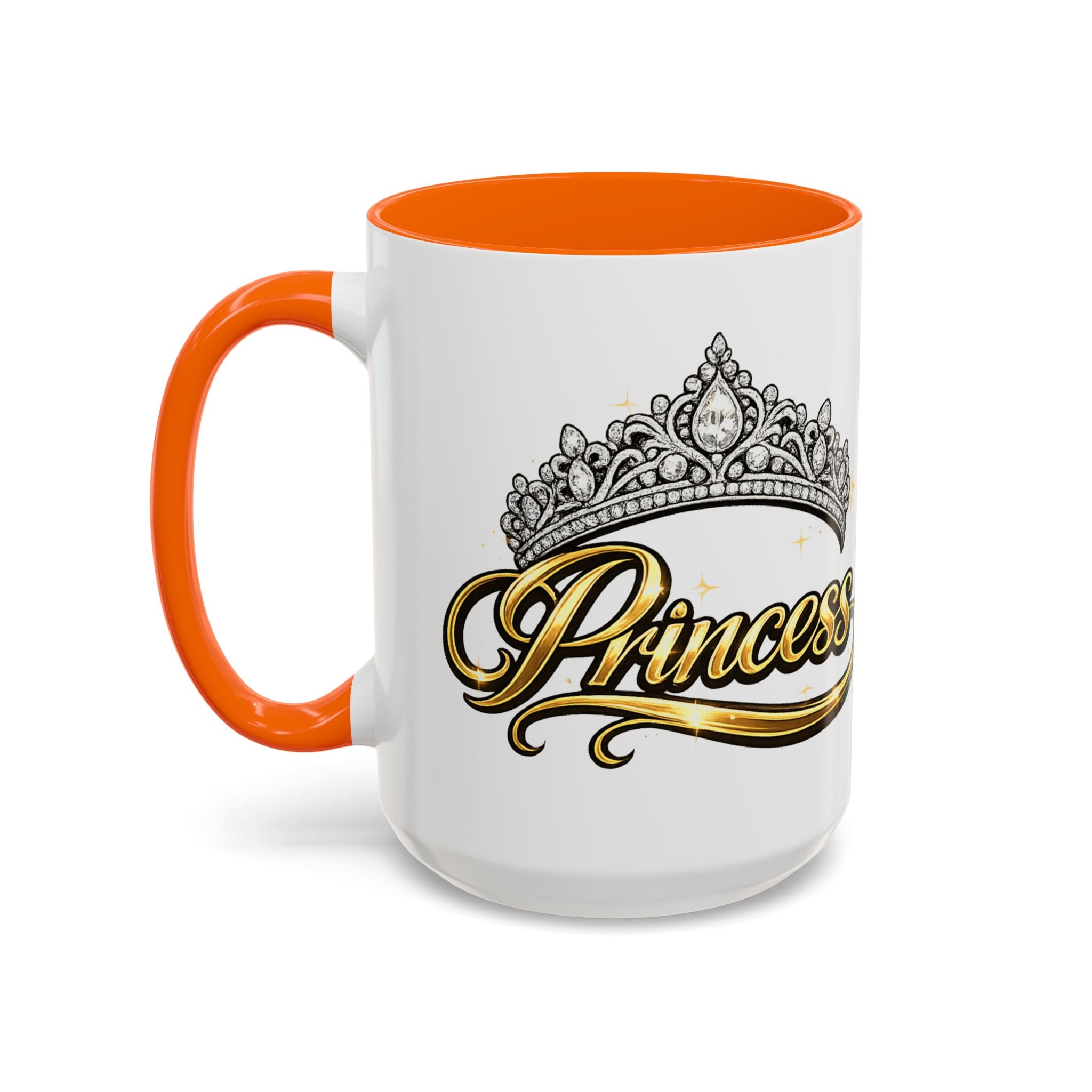 Princess Crown Accent Coffee Mug — Gold Script 11/15oz