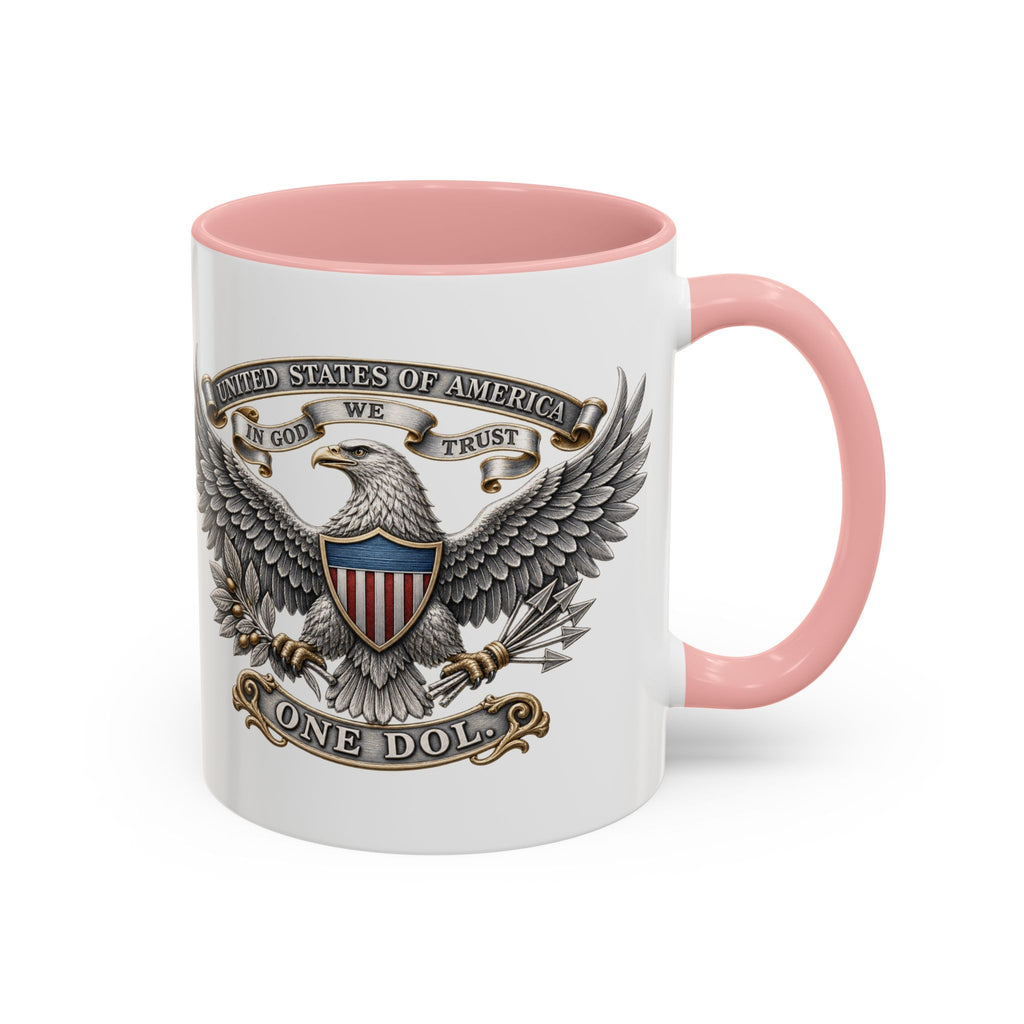 Eagle Shield Accent Coffee Mug — Patriotic "In God We Trust" Design