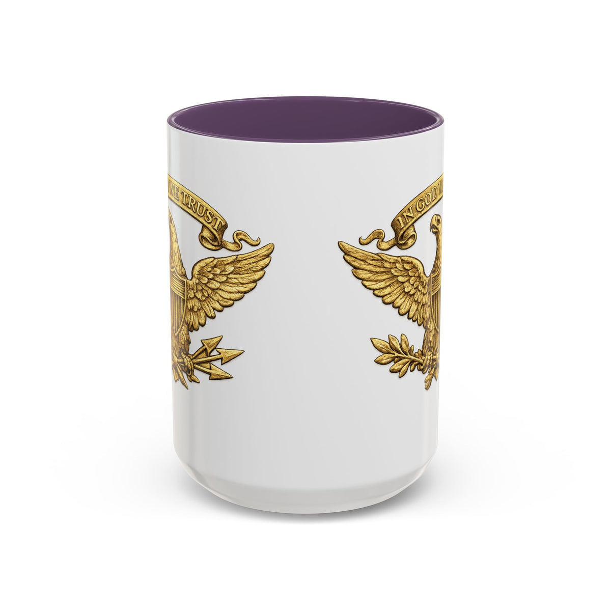 Gold Eagle 'In God We Trust' Accent Coffee Mug — Patriotic 11/15oz