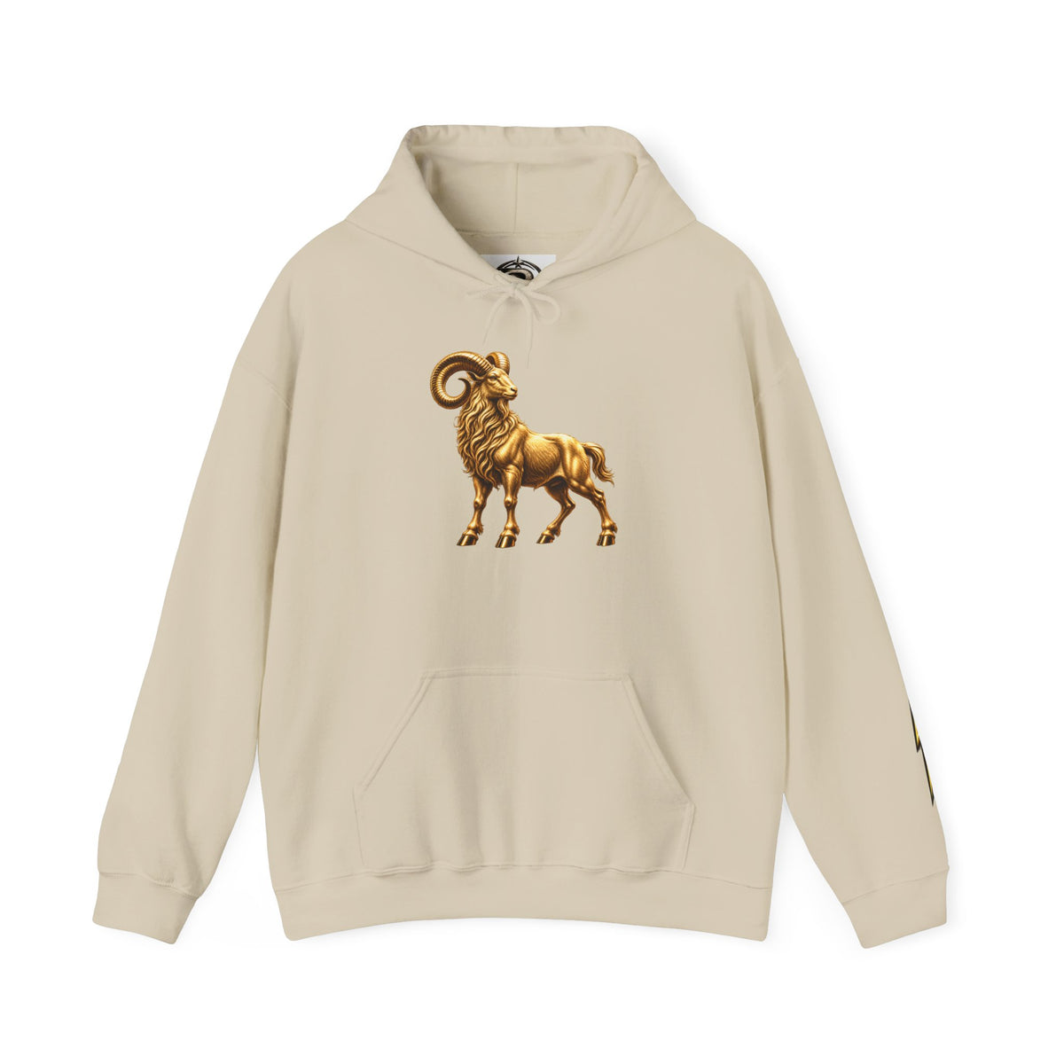 Capricorn Zodiac Hoodie — Gold Ram Graphic Hoodie