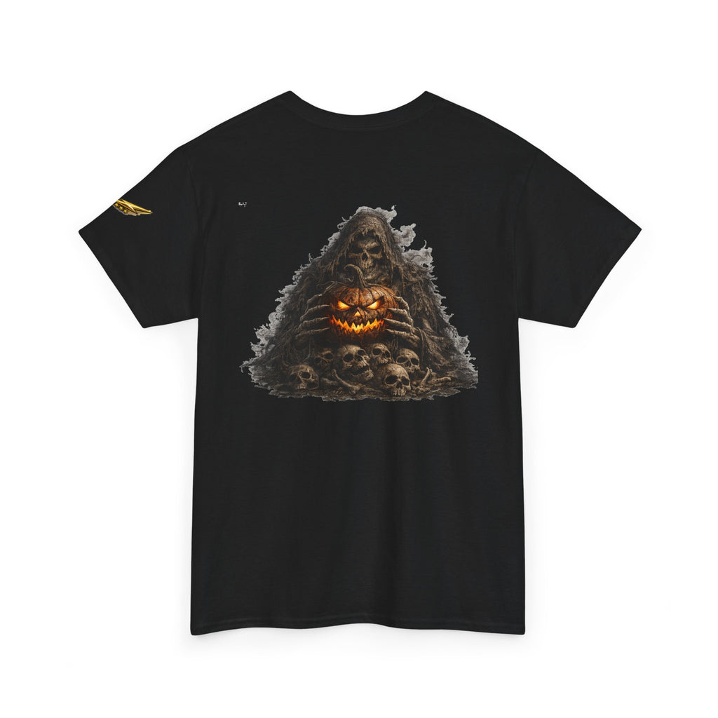 Halloween Pumpkin Pile T-Shirt — Spooky Jack-O'-Lantern Pile Graphic Tee