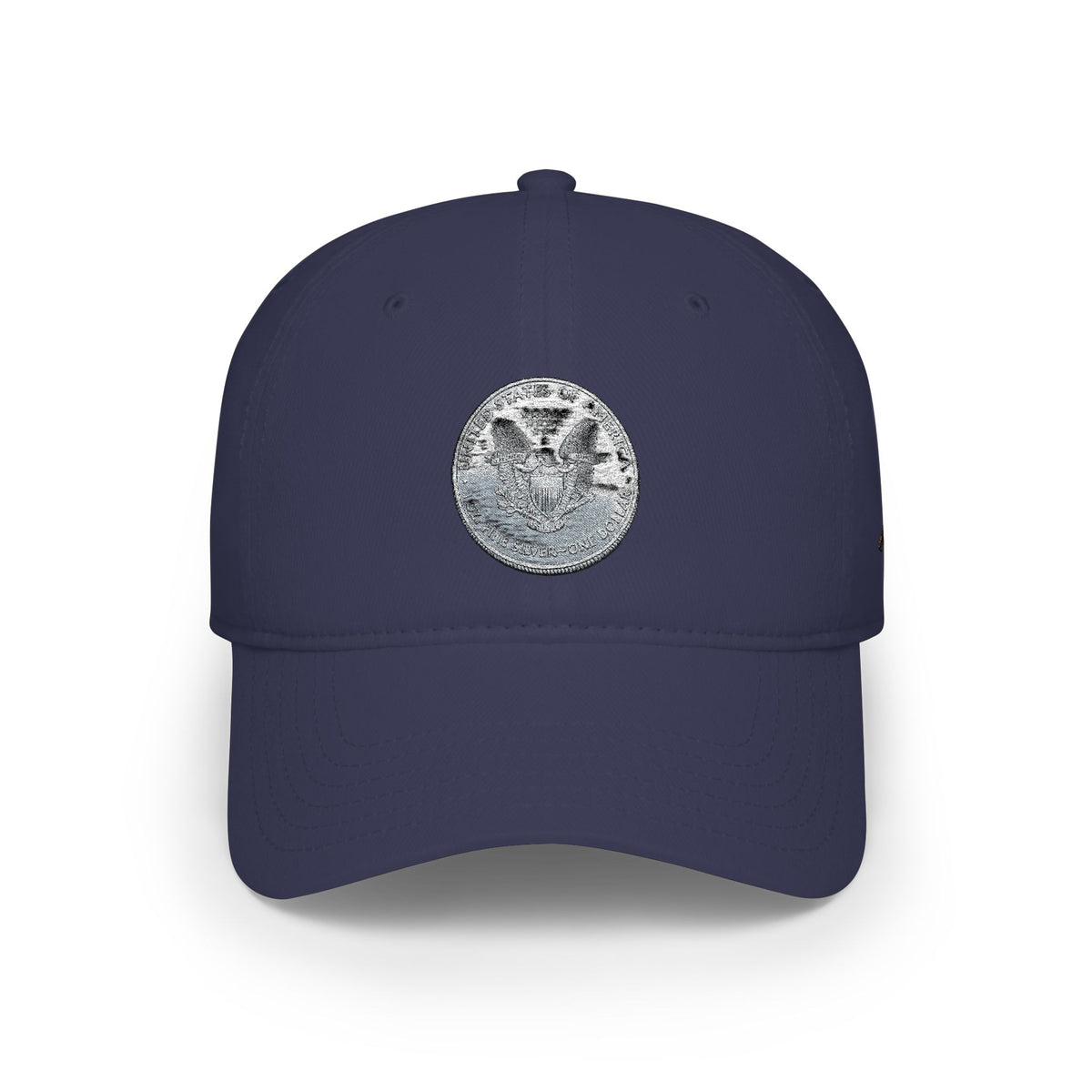 Low Profile Baseball Cap with Silver Coin Patch — Vintage Coin Dad Hat, Casual Streetwear Cap