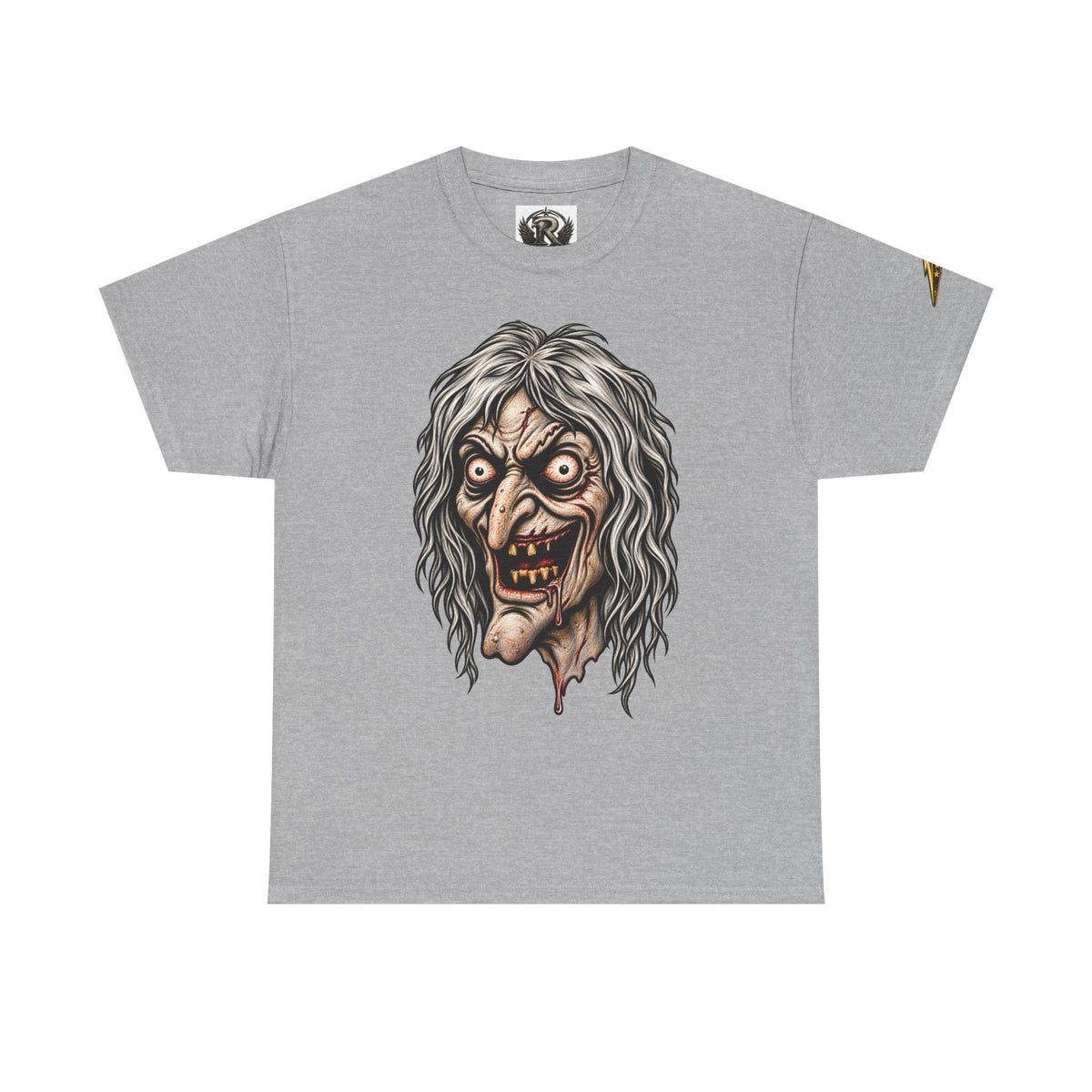 Horror Witch Face T‑Shirt — Creepy Vintage Monster Graphic Tee