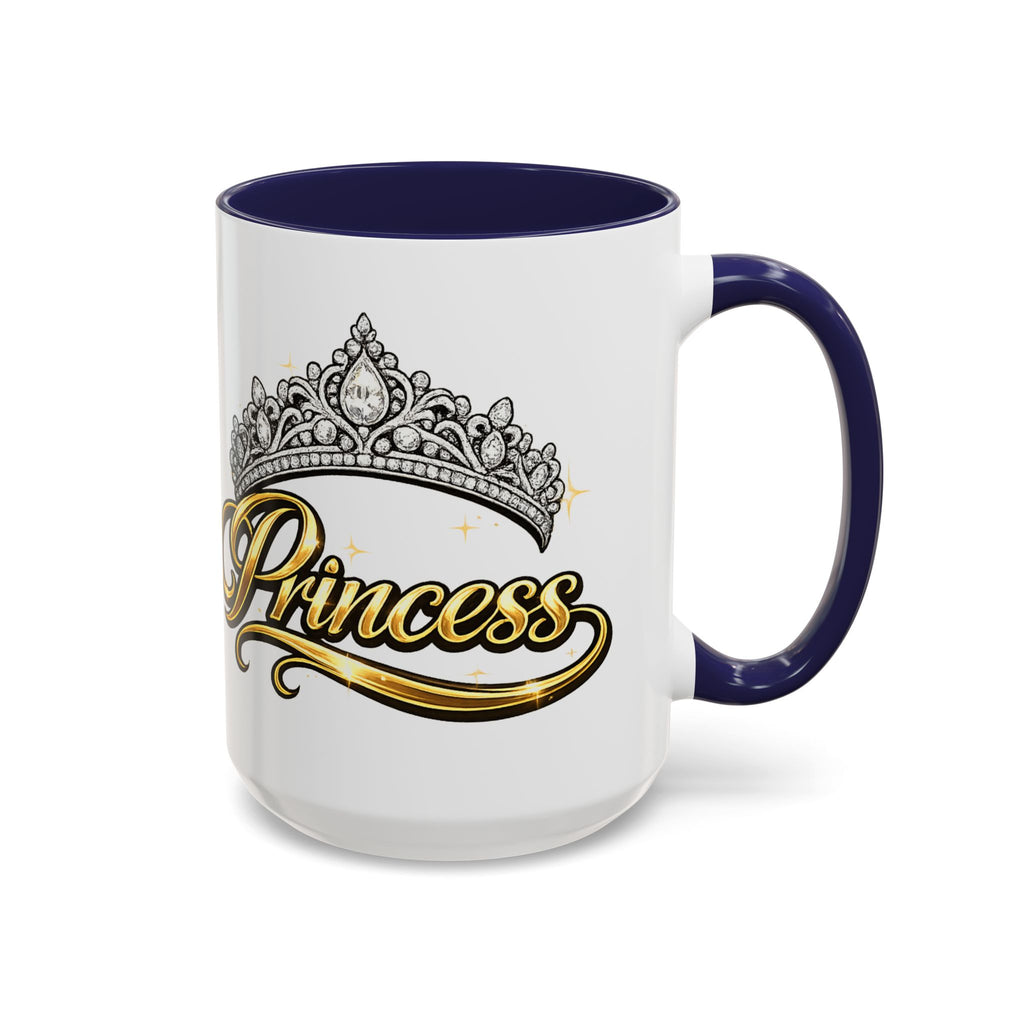 Princess Crown Accent Coffee Mug — Gold Script 11/15oz