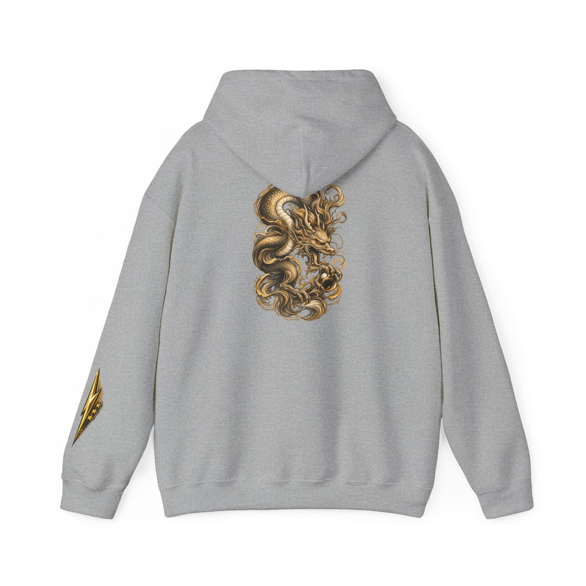 Hoodie — Golden Baroque Dragon Curl Graphic Back & Sleeve Hoodie