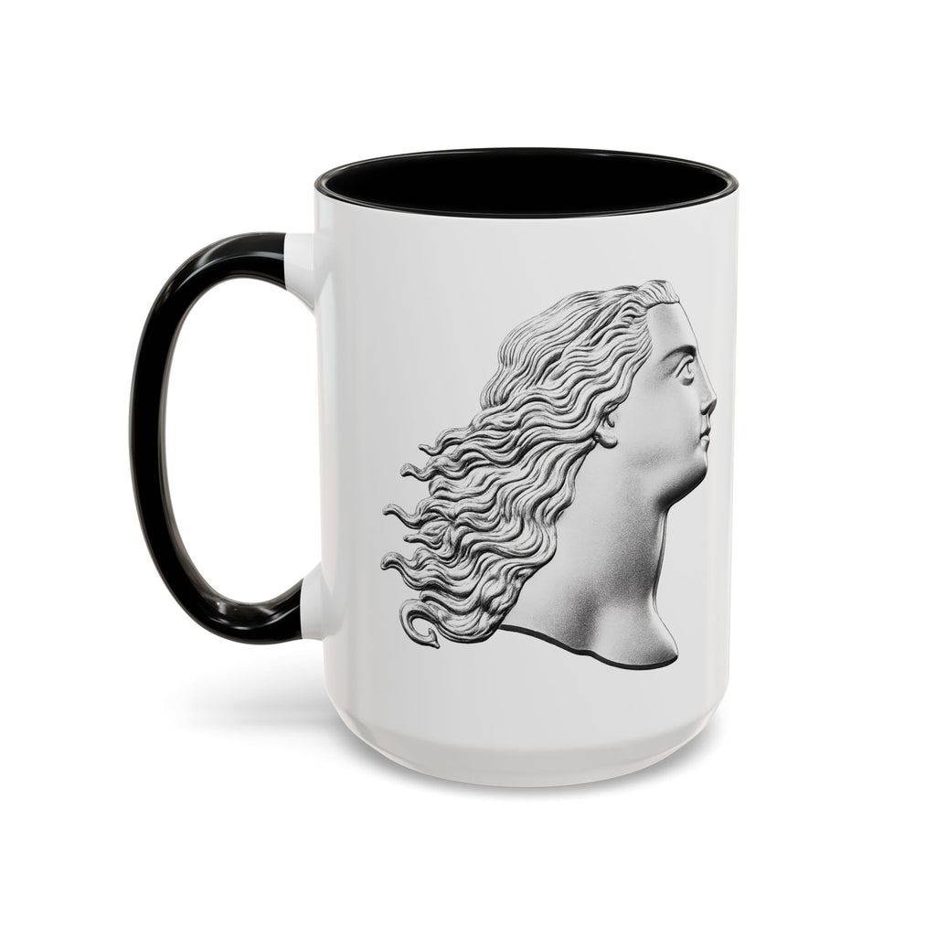 Classical Profile Accent Coffee Mug — Greek Goddess Bust Design (11/15oz)