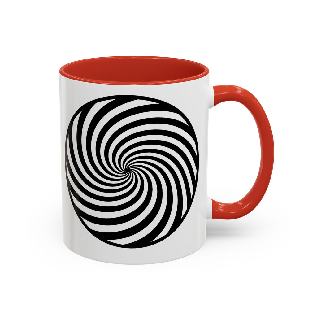 Hypnotic Swirl Accent Mug — Black & White Spiral Coffee Cup (11/15oz)