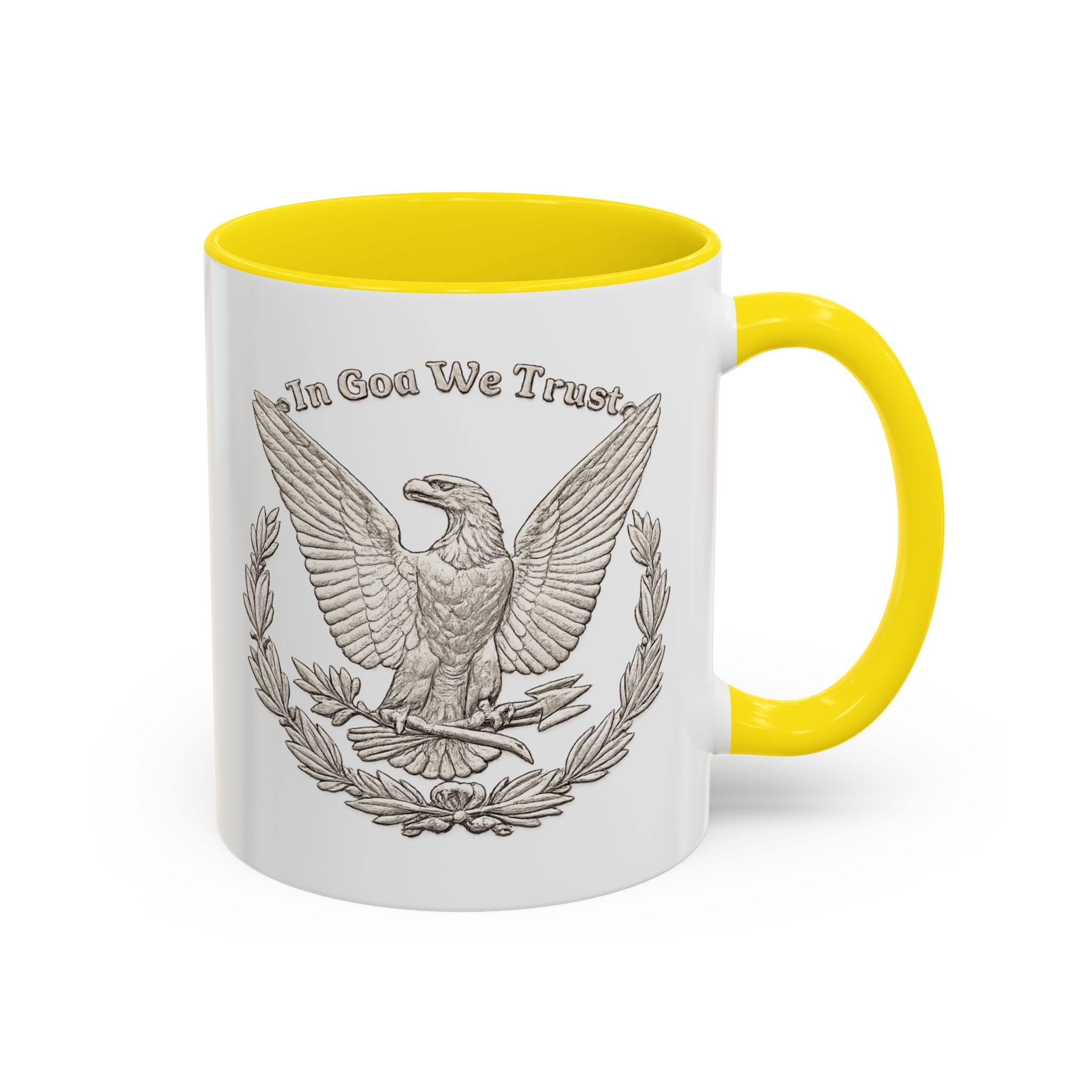 Eagle Emblem Coffee Mug — "In God We Trust" Accent Ceramic Mug (11/15oz)
