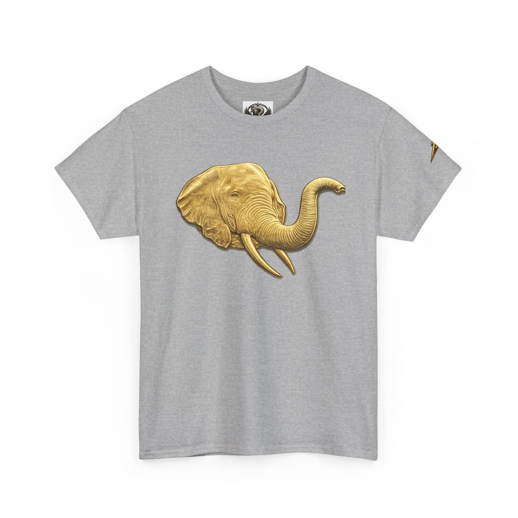 Gold Elephant Head Tee — Vintage Animal Graphic T-Shirt