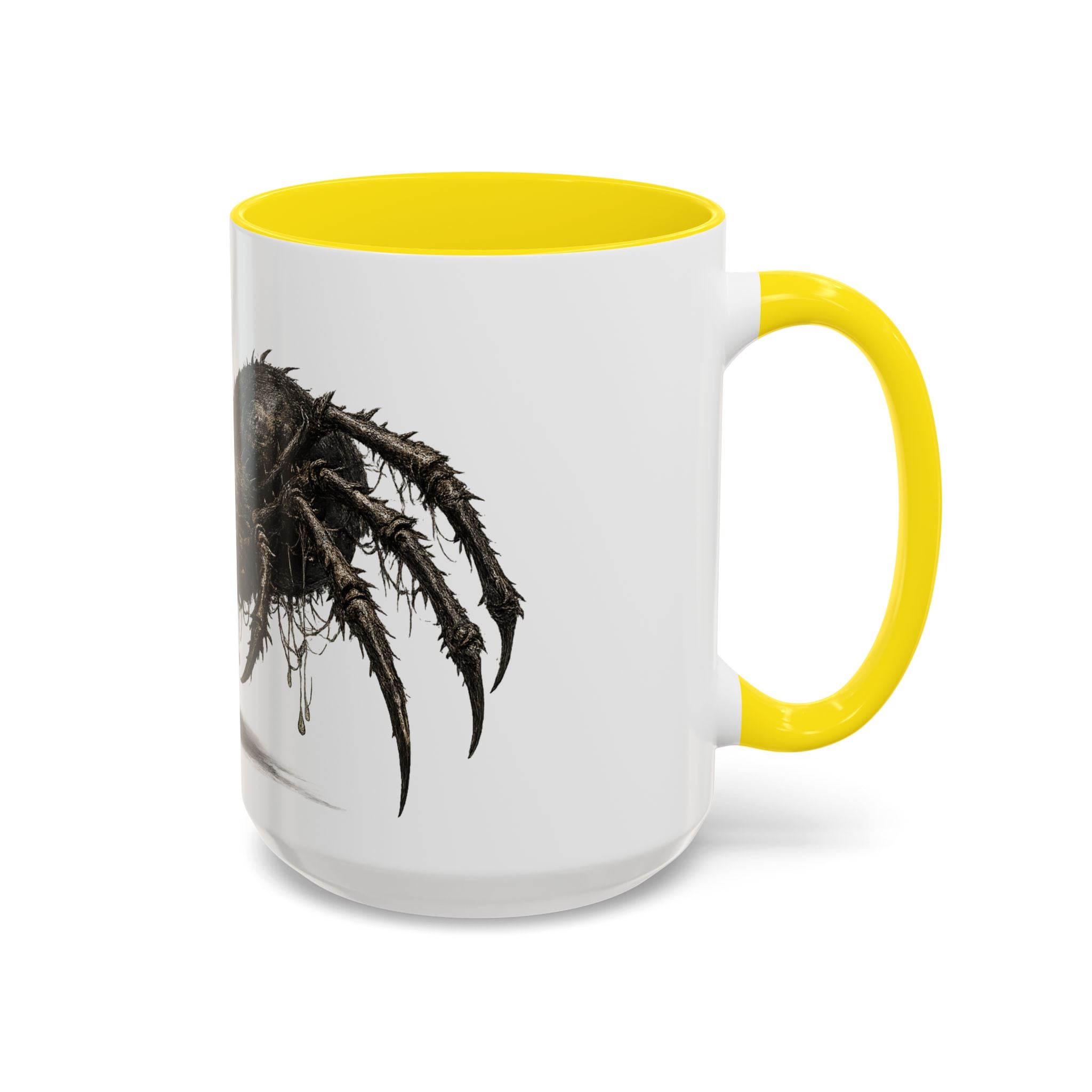 Spider Horror Accent Coffee Mug — Creepy Red-Eyed Arachnid Design (11/15oz)