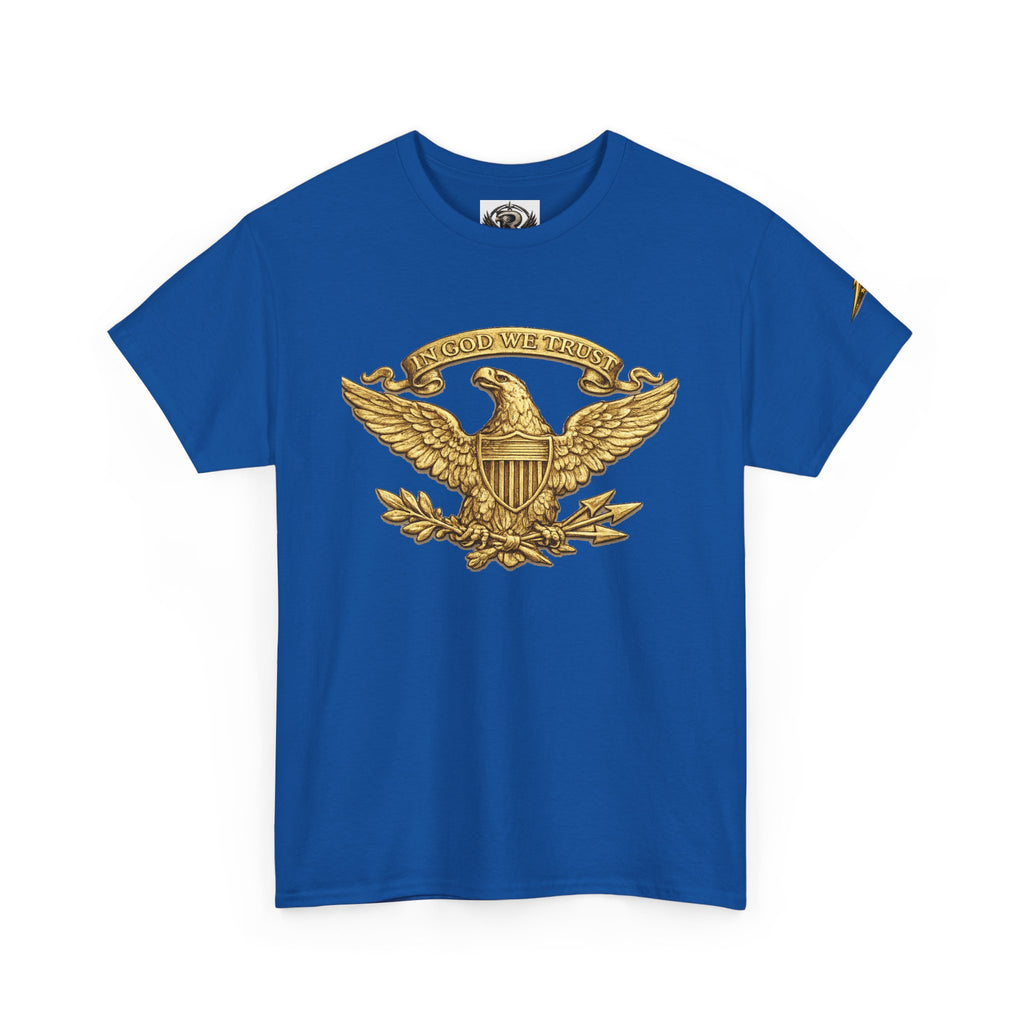 Eagle Crest T‑Shirt — Vintage Gold Eagle Emblem Patriotic Tee