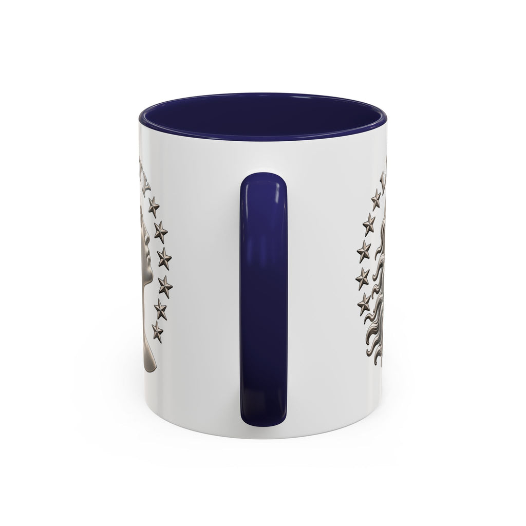 Liberty Coin Accent Coffee Mug — Vintage Lady Head Design (11/15 oz)