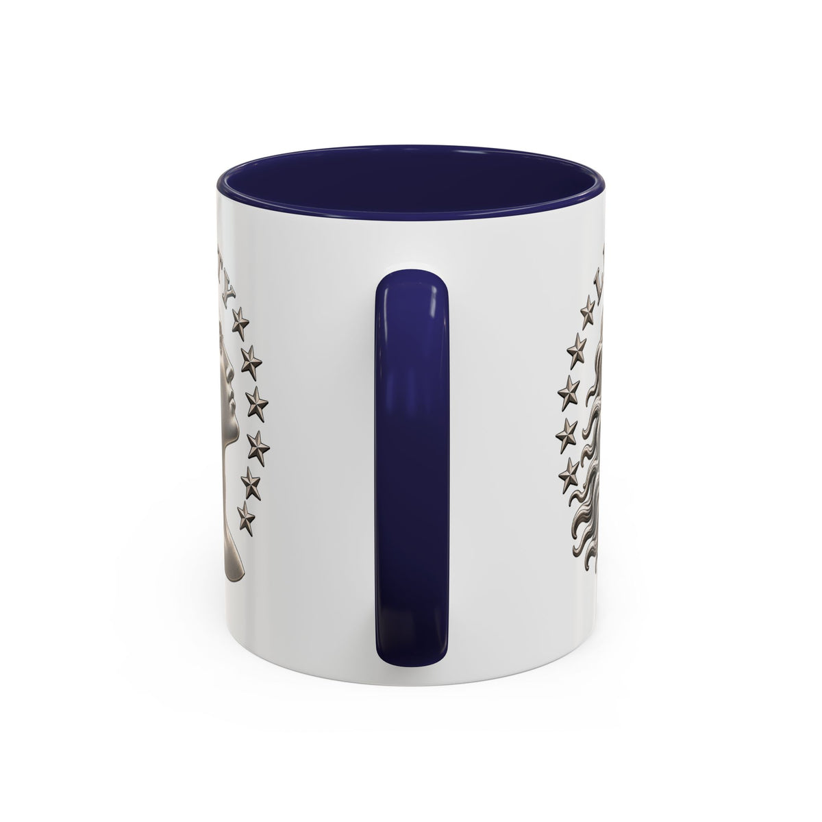 Liberty Coin Accent Coffee Mug — Vintage Lady Head Design (11/15 oz)