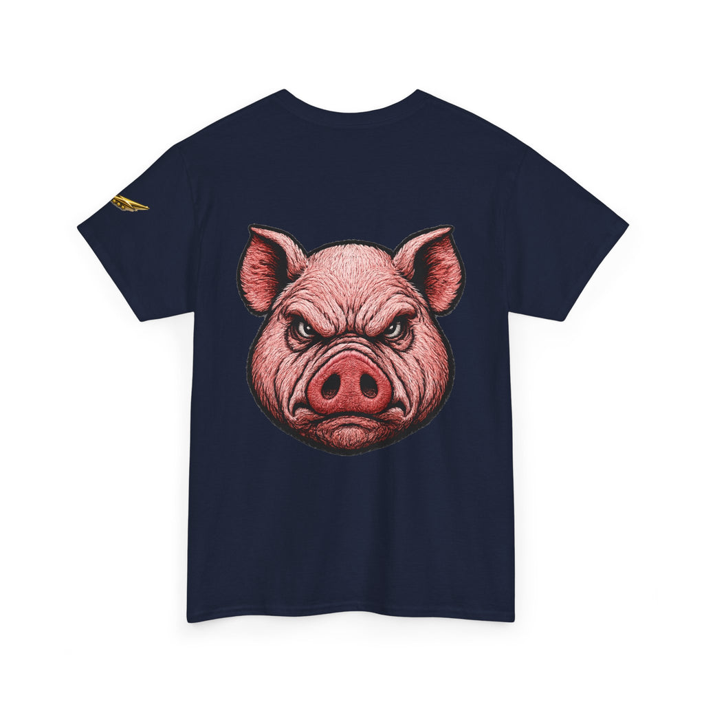 Angry Pig Graphic Tee — Bold Back Print Casual Shirt