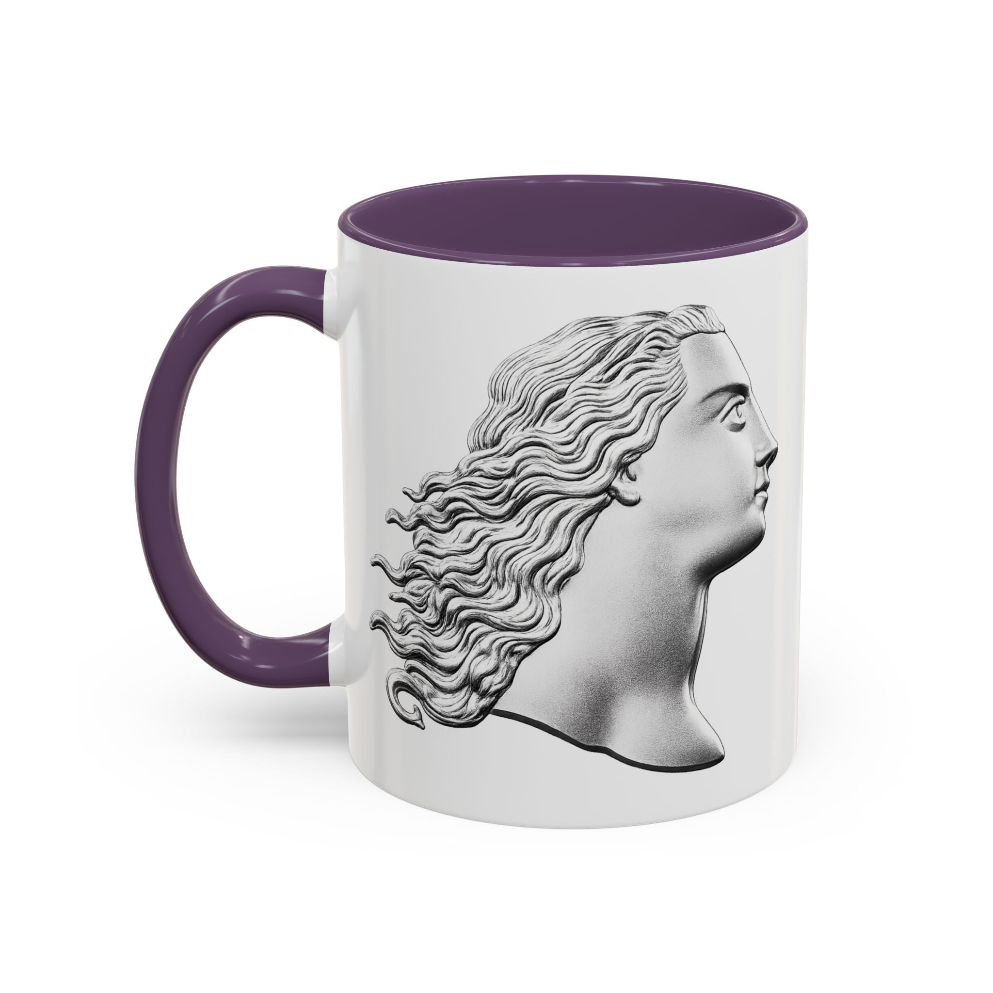 Sculpted Profile Accent Coffee Mug — Classical Bust Design (11/15 oz)