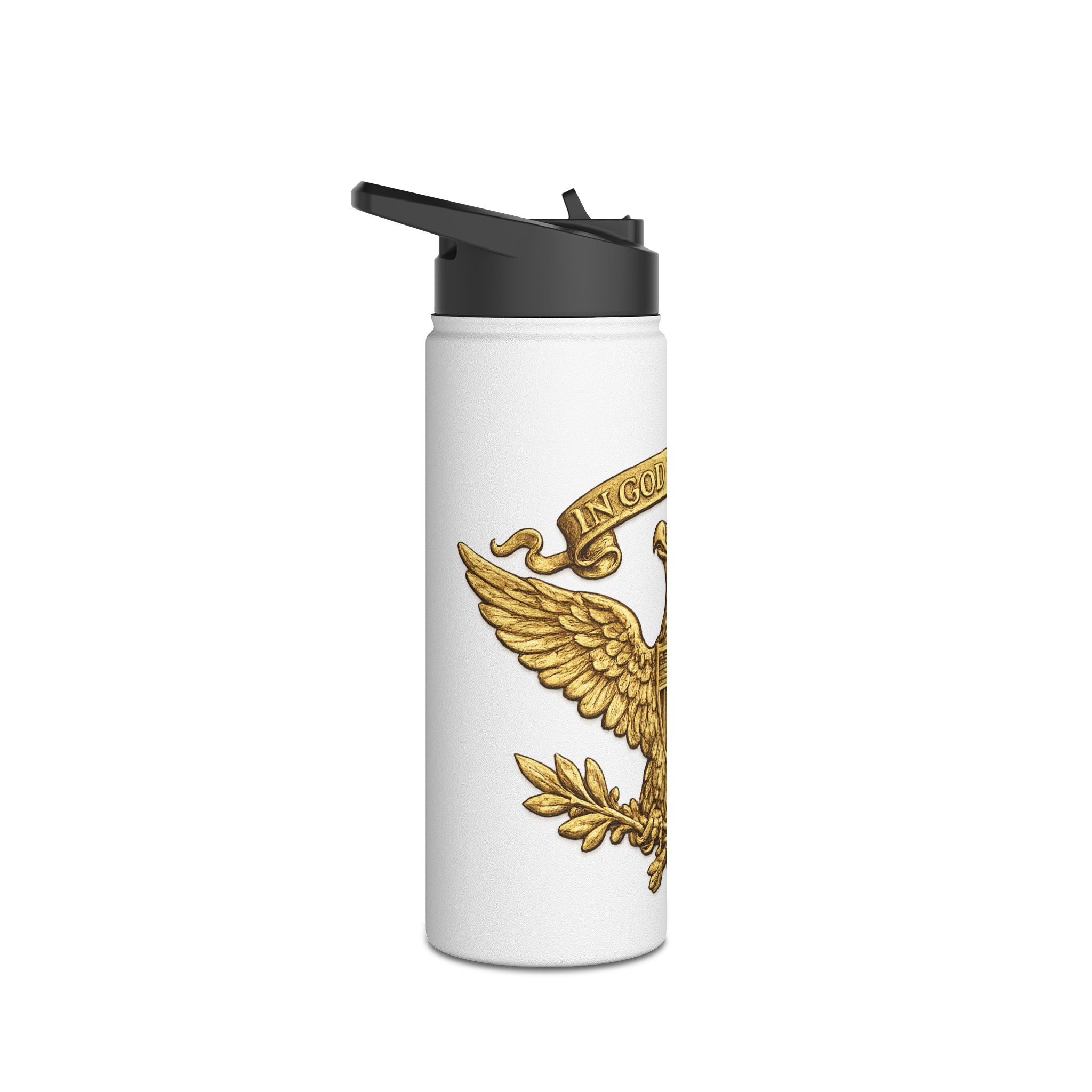 Patriotic Eagle Stainless Steel Water Bottle — "In God We Trust" Design