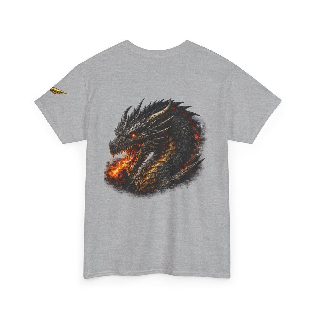 Dragon Head Fire Tee — Fiery Black Dragon Graphic T-Shirt