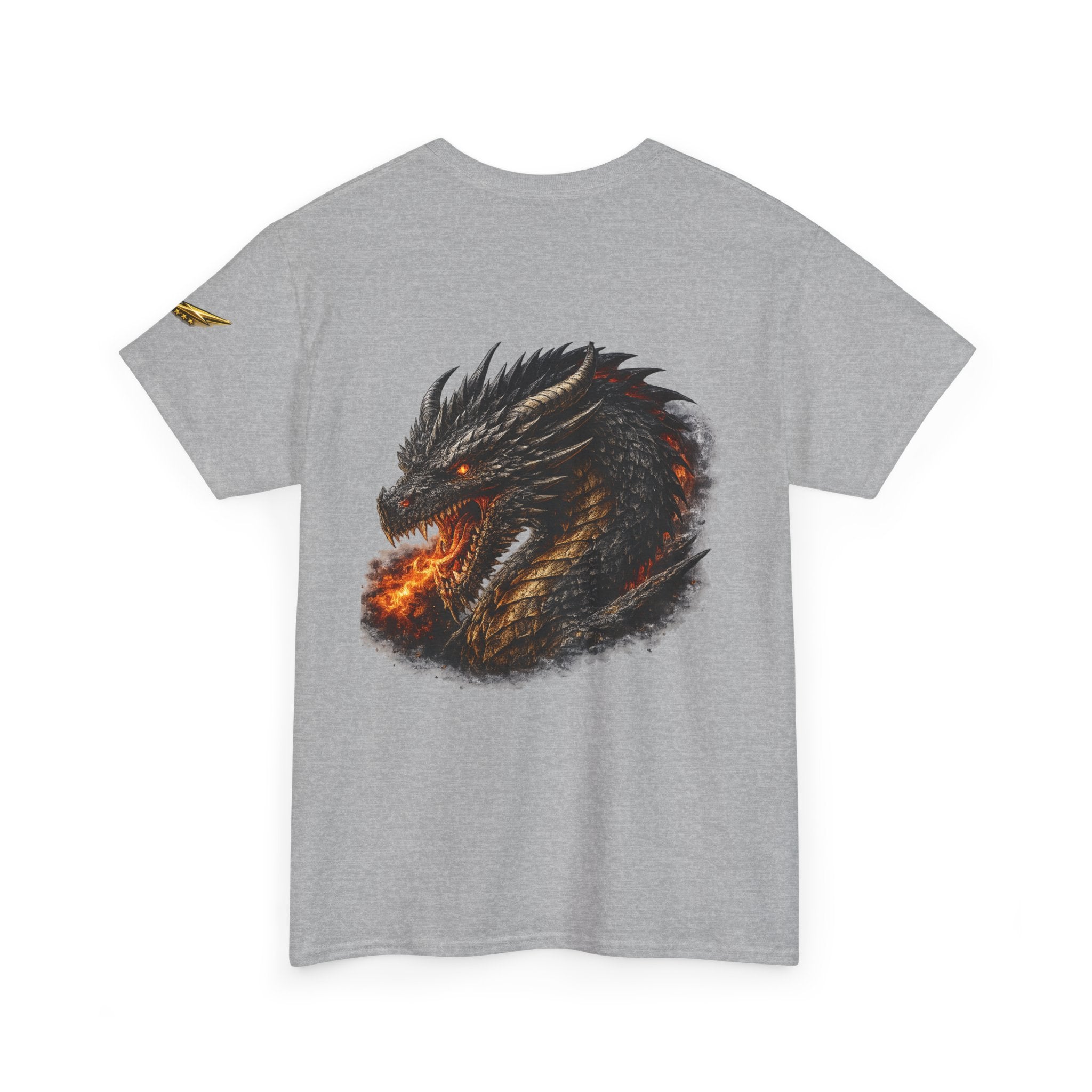 Dragon Head Fire Tee — Fiery Black Dragon Graphic T-Shirt