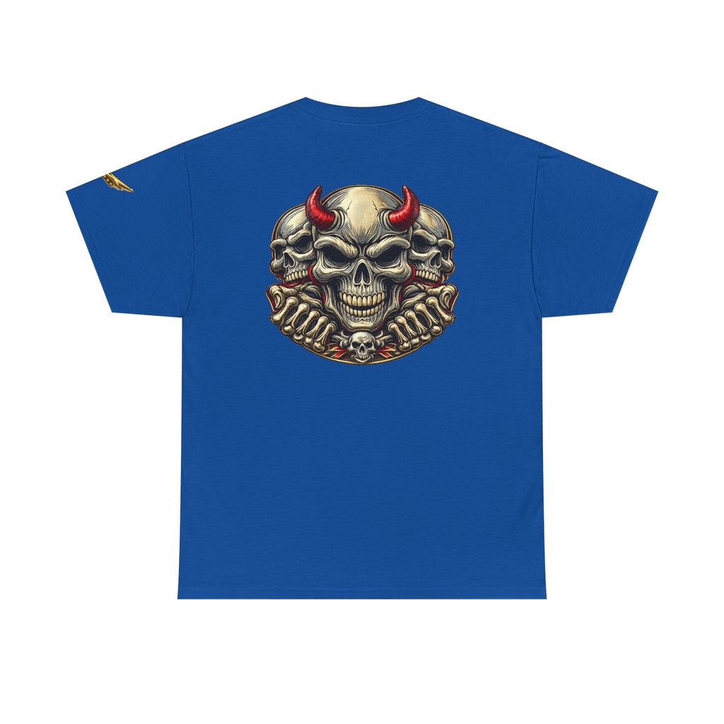 Devil Skull Tee — Red Horns Skull Graphic T-Shirt