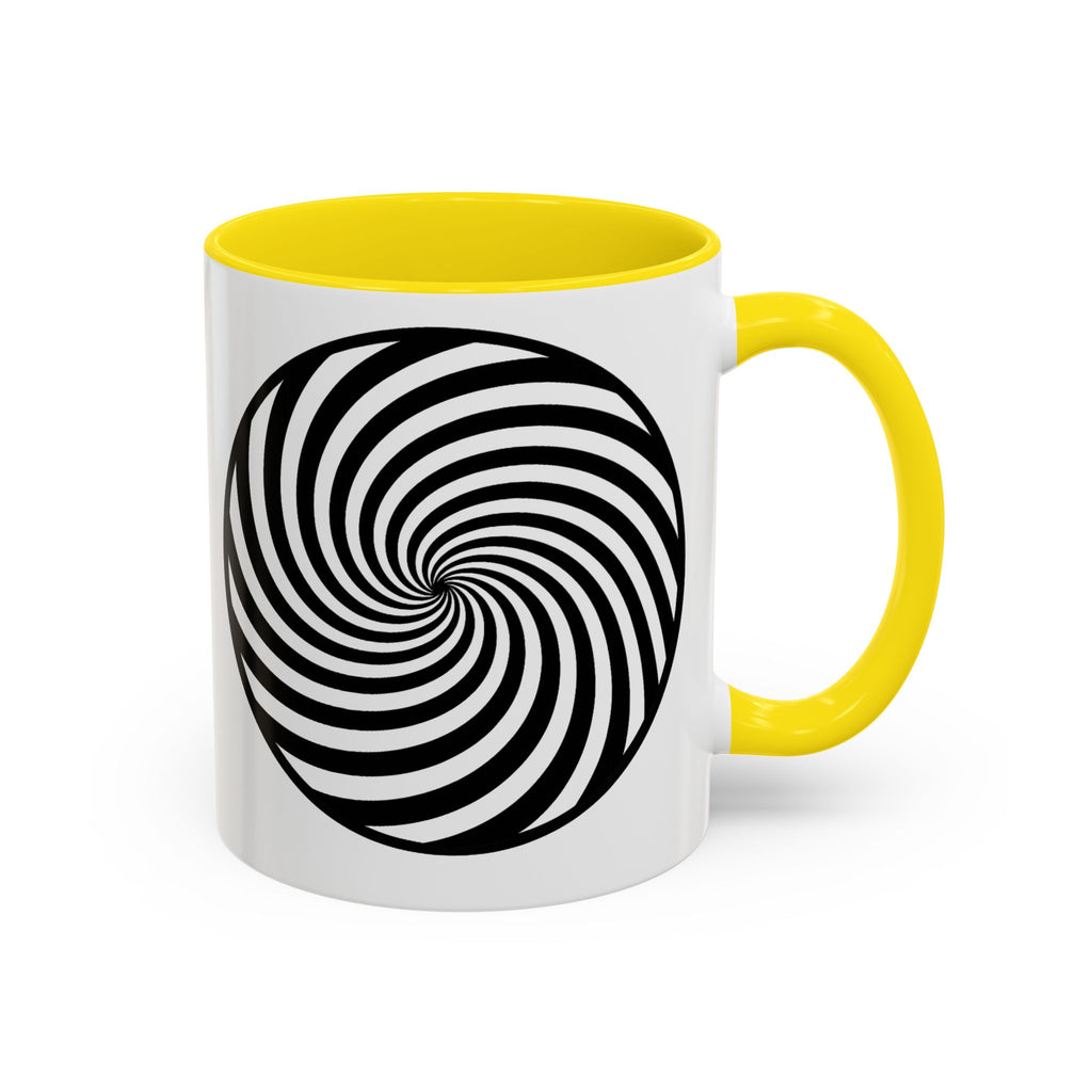 Hypnotic Swirl Accent Mug — Black & White Spiral Coffee Cup (11/15oz)
