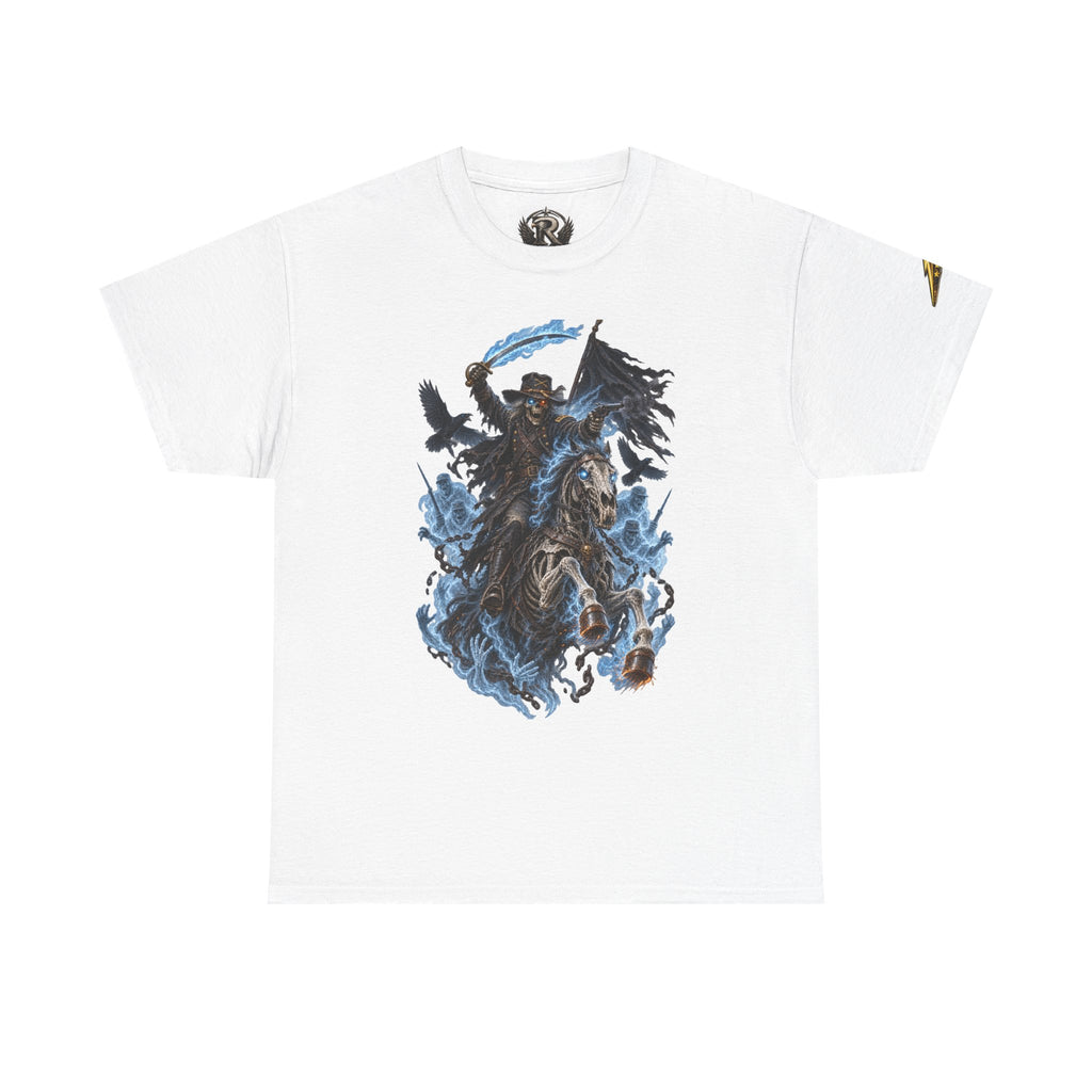 Grim Rider Graphic Tee — Ghostly Horseman Illustration Shirt