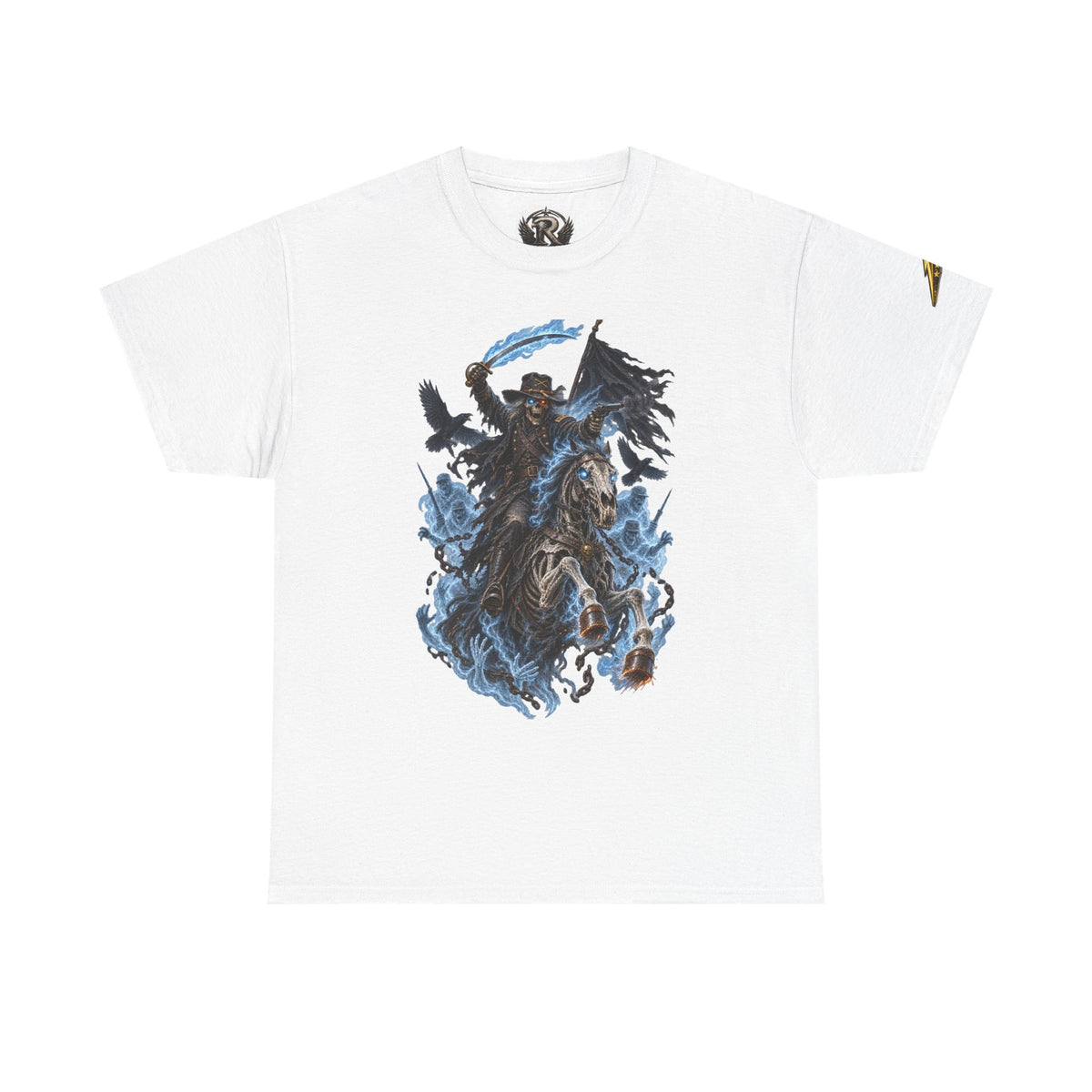 Grim Rider Graphic Tee — Ghostly Horseman Illustration Shirt
