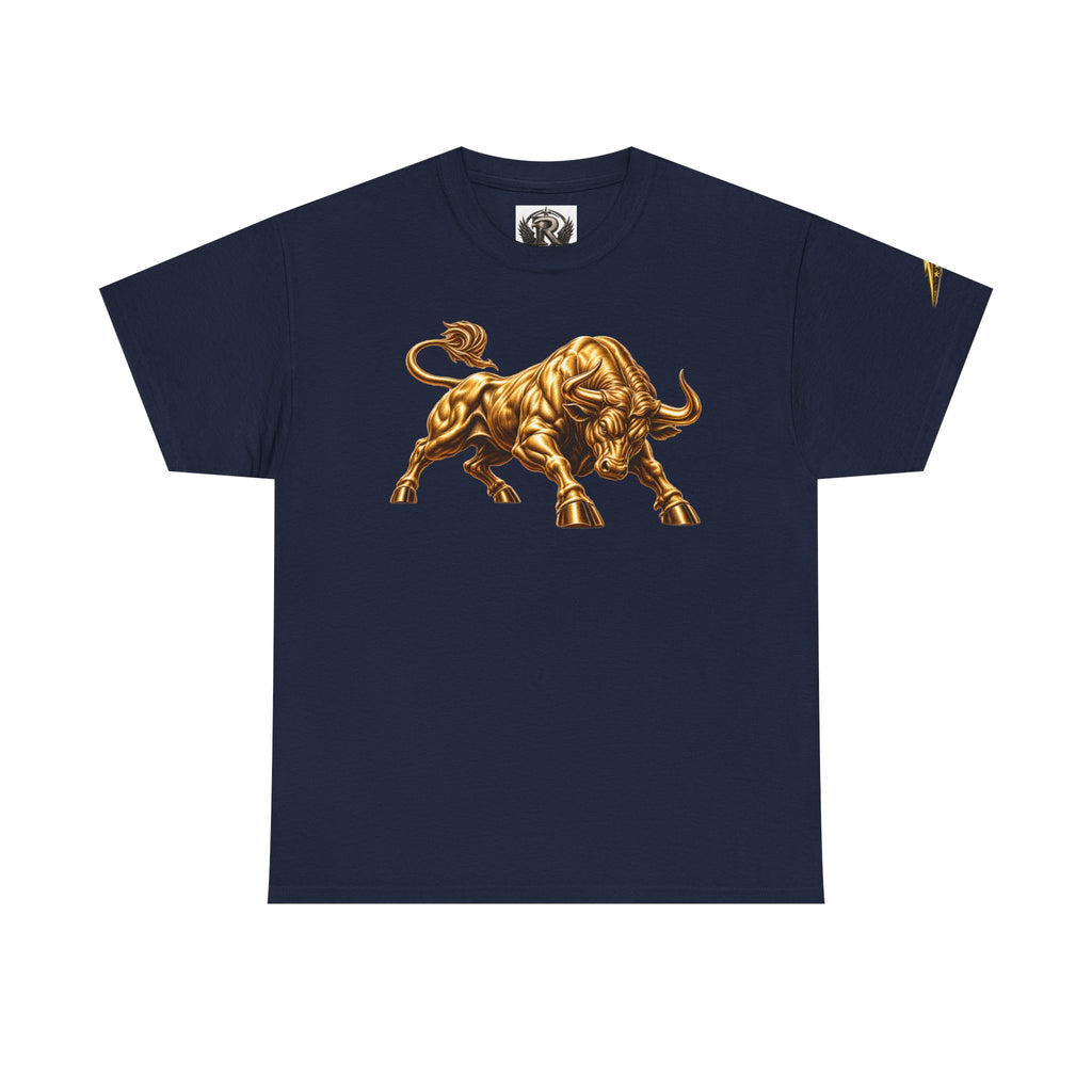 Golden Bull Graphic Tee — Charging Bull Design T-Shirt