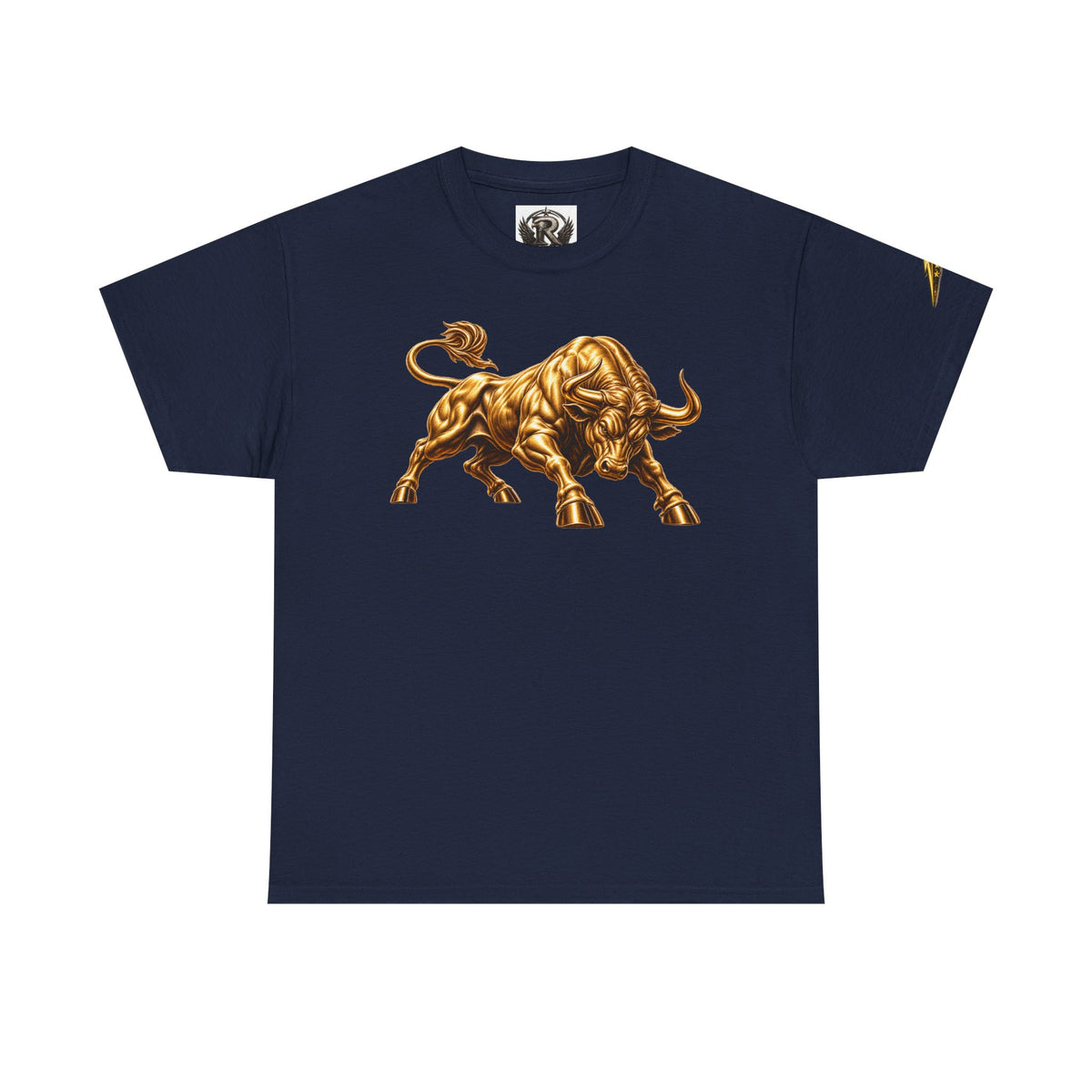 Golden Bull Graphic Tee — Charging Bull Design T-Shirt