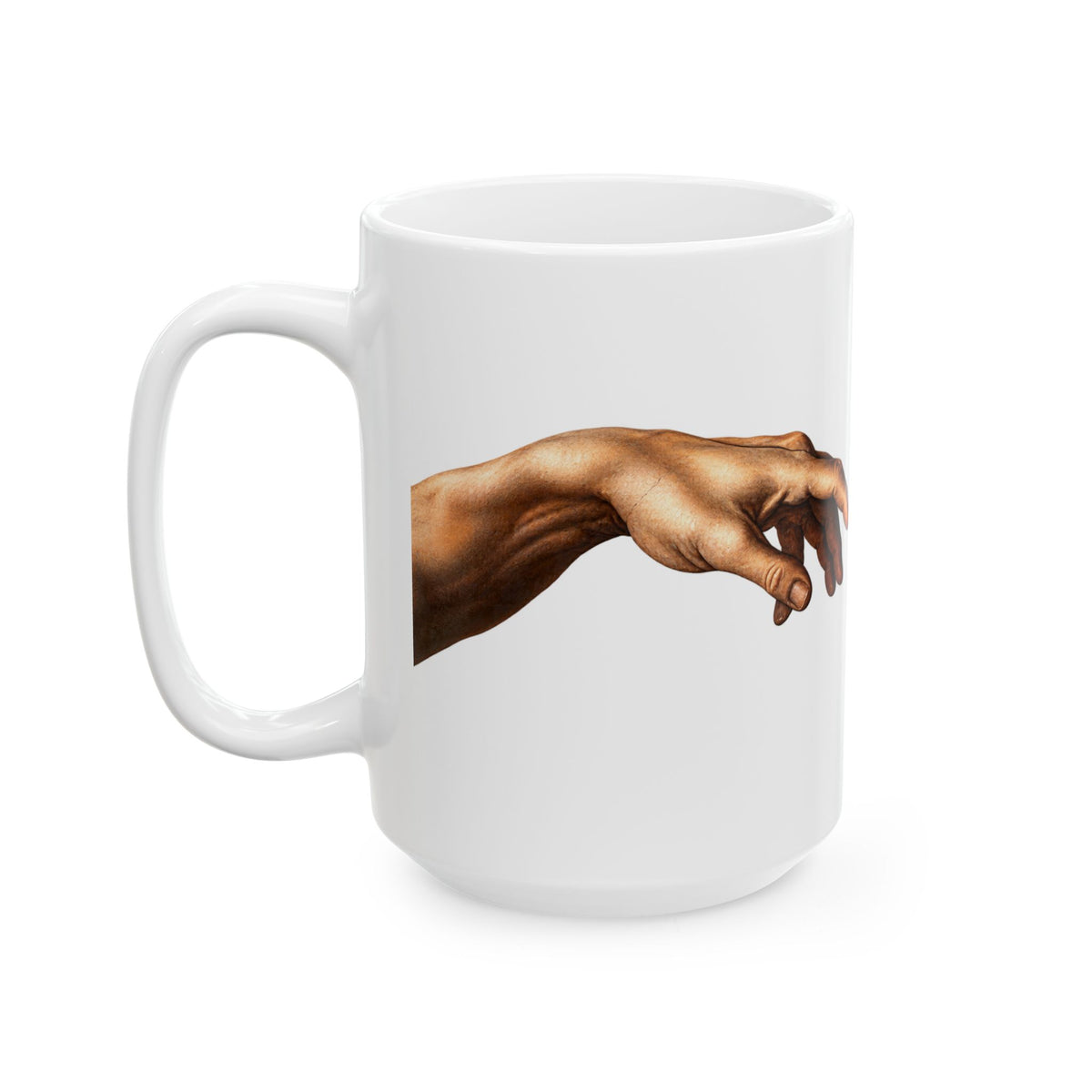 Creation of Adam Ceramic Mug – Renaissance Hands Coffee Cup (11oz & 15oz)