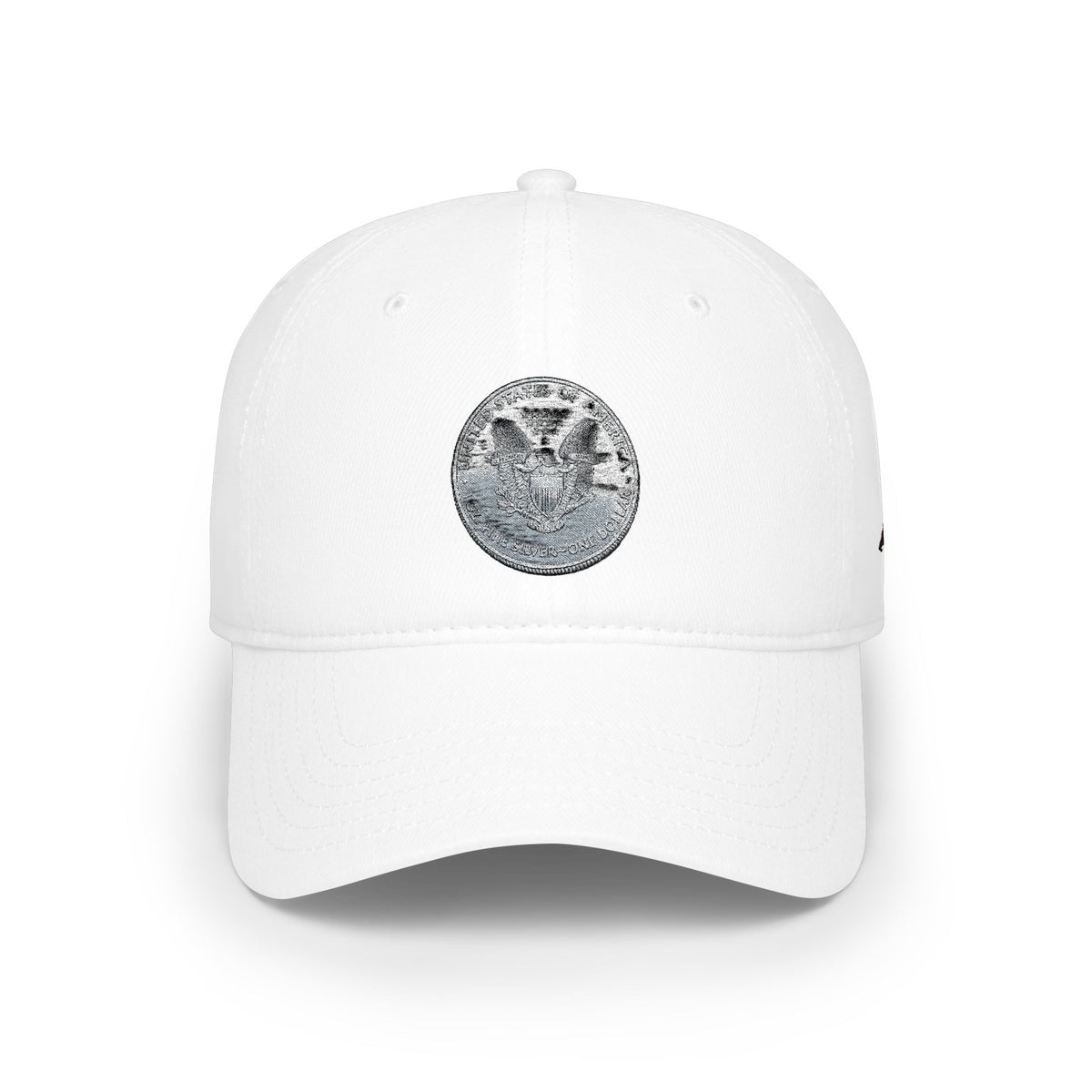 Low Profile Baseball Cap with Silver Coin Patch — Vintage Coin Dad Hat, Casual Streetwear Cap