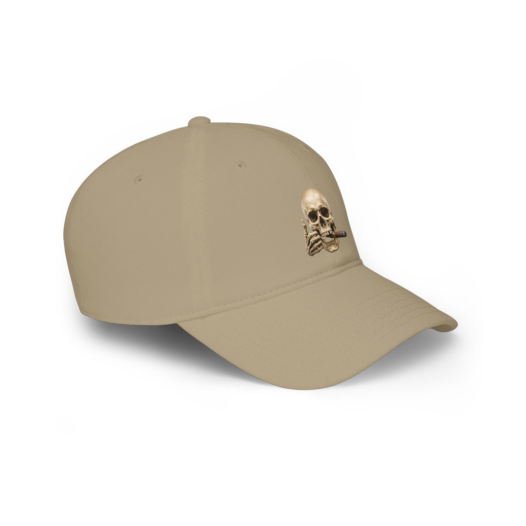 Cigar Smoking Skull, Low Profile Baseball Cap